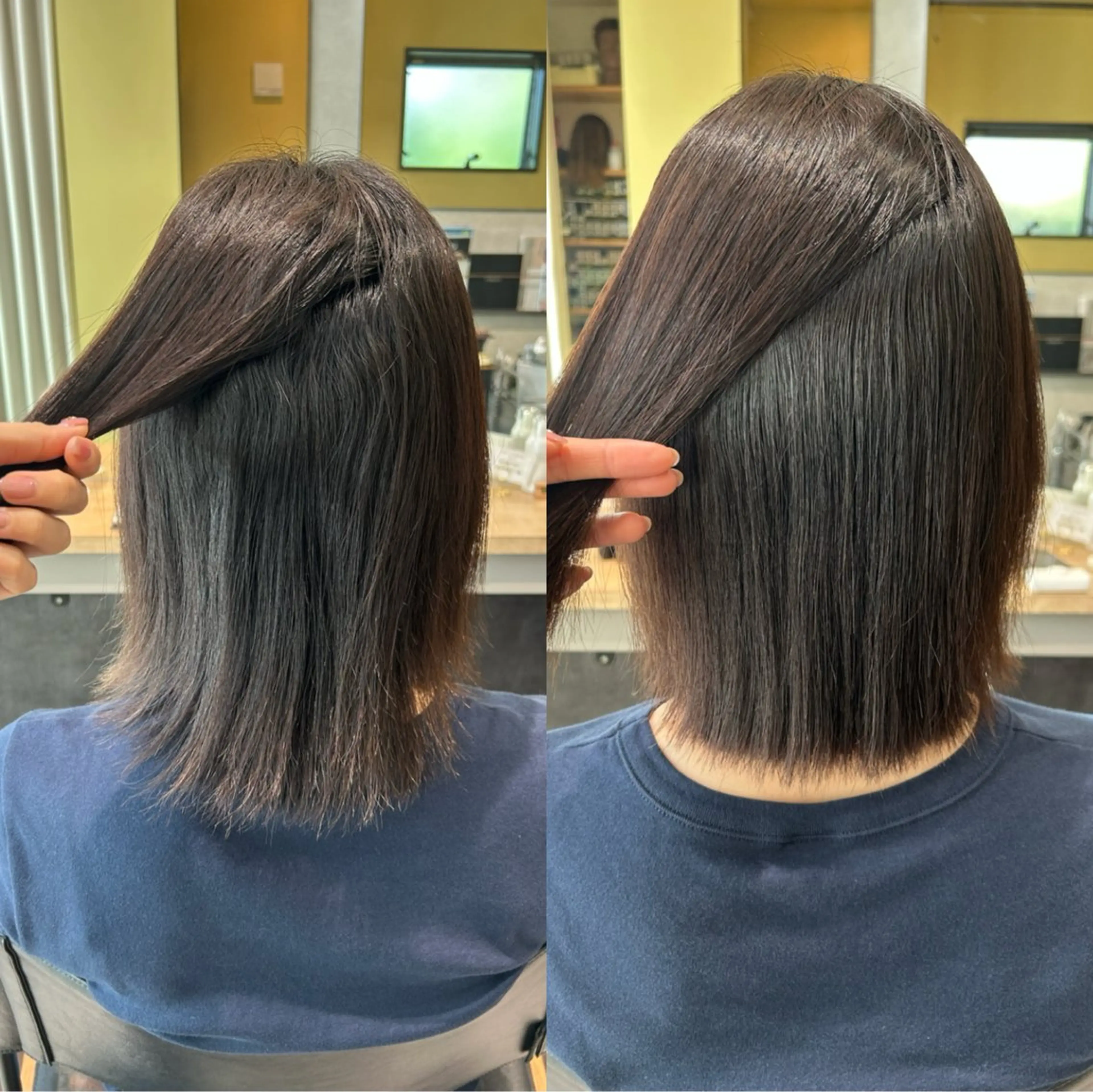 ミディアム パーマ 髪質改善 ストレートパーマ カット 縮毛矯正 トリートメント hub hair レイヤー/透明感のヘアスタイル