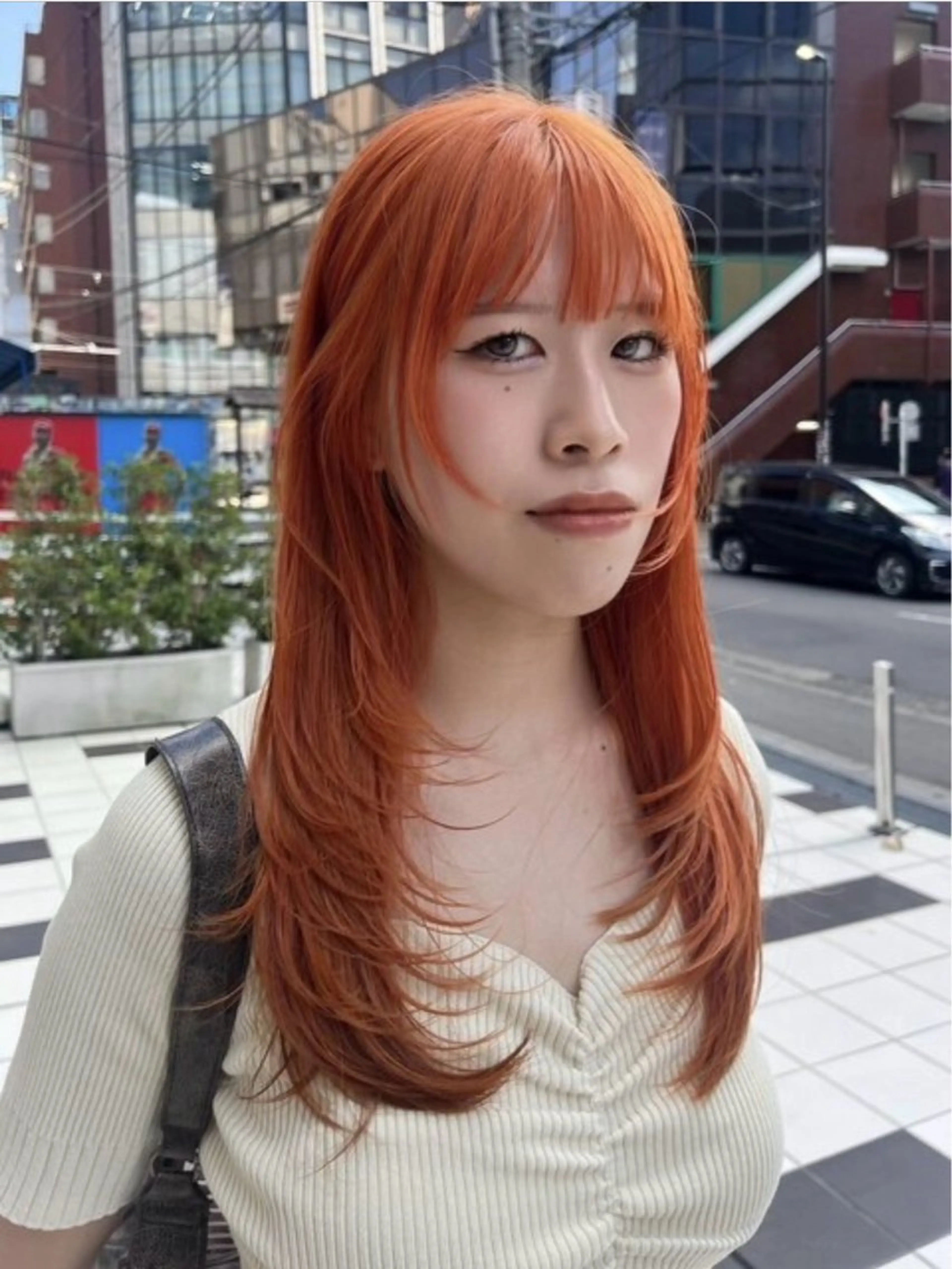 ロング カラー カット ヘアカラー トリートメント くびれヘア/髪質改善 はるのヘアスタイル