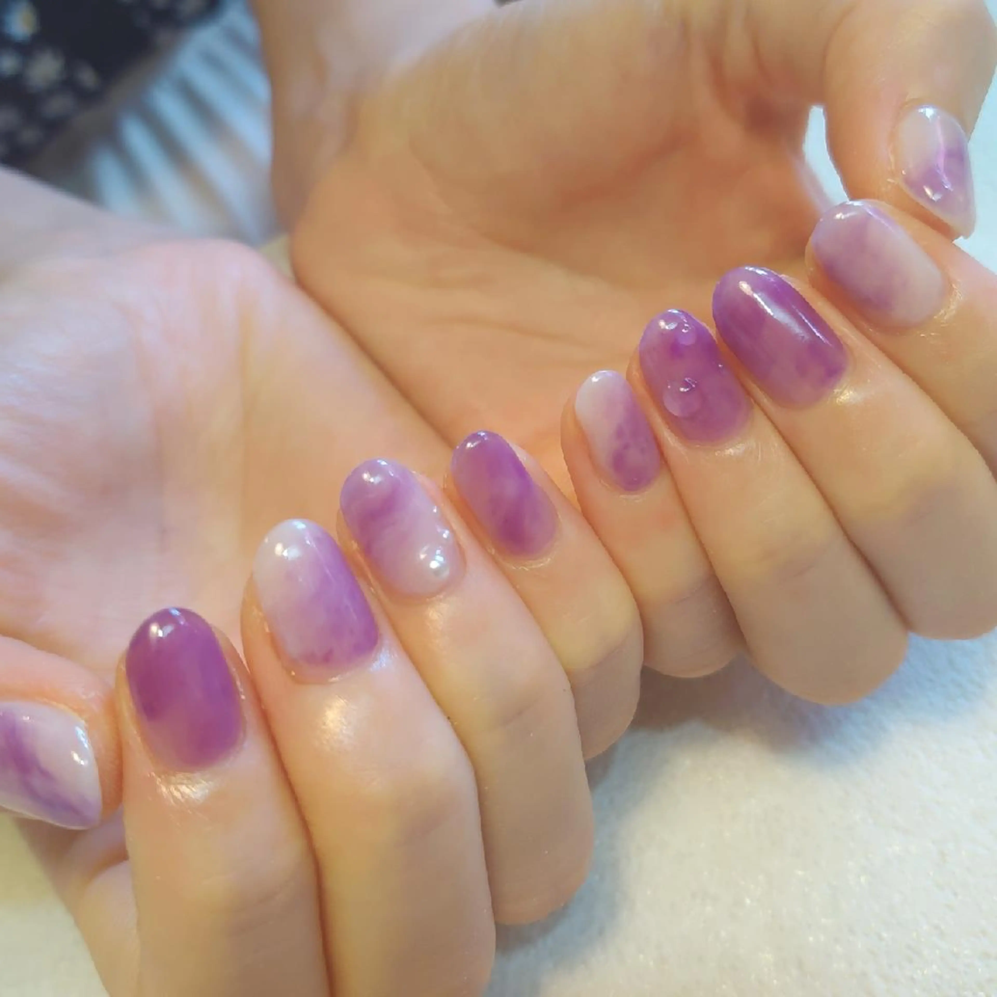 ネイル パープル ジェヌインネイル 河内のネイルデザイン