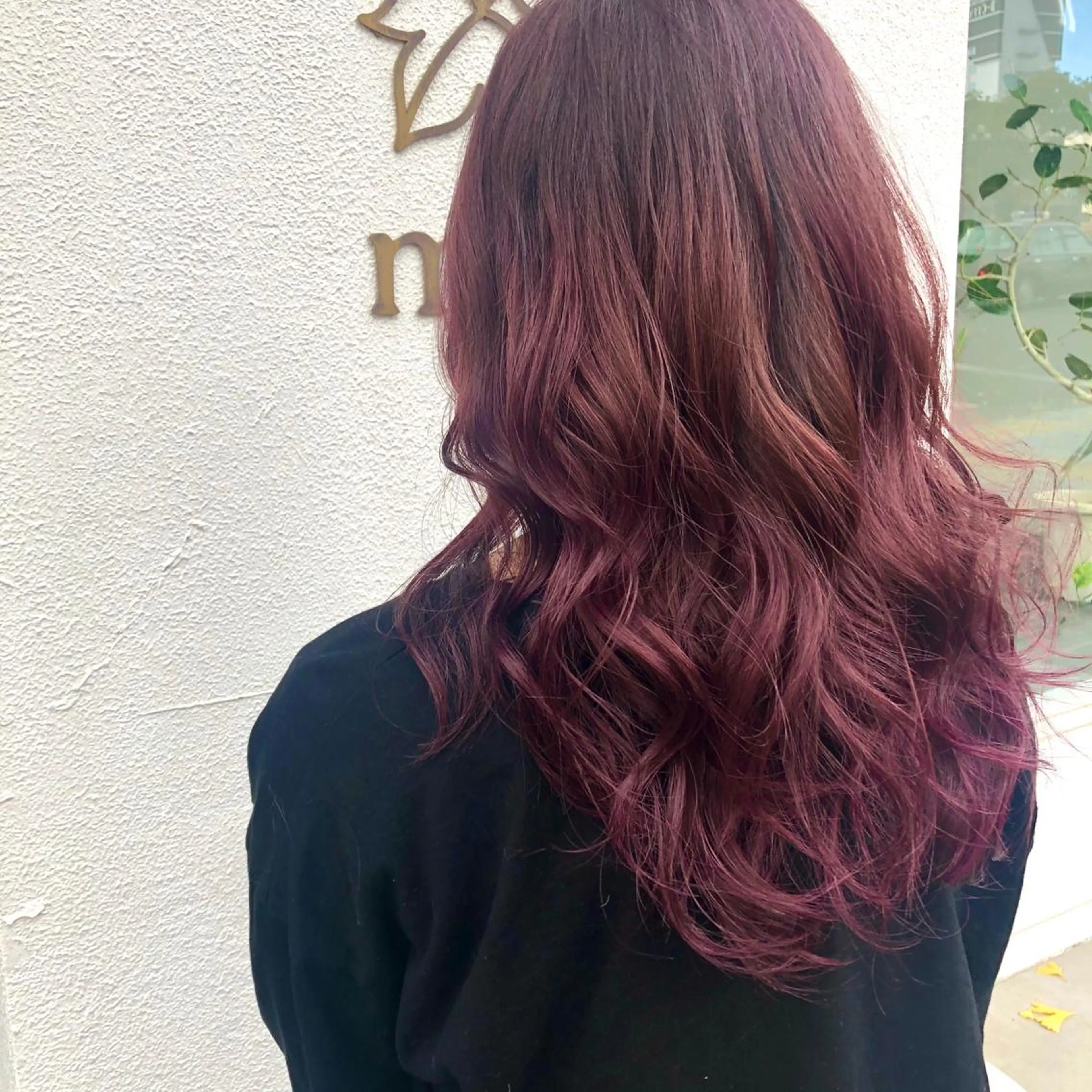 セミロング カラー ラベンダーカラー ピンクカラー ピンクラベンダー 切りっぱなしボブ／ 暖色カラー／なつみのヘアスタイル