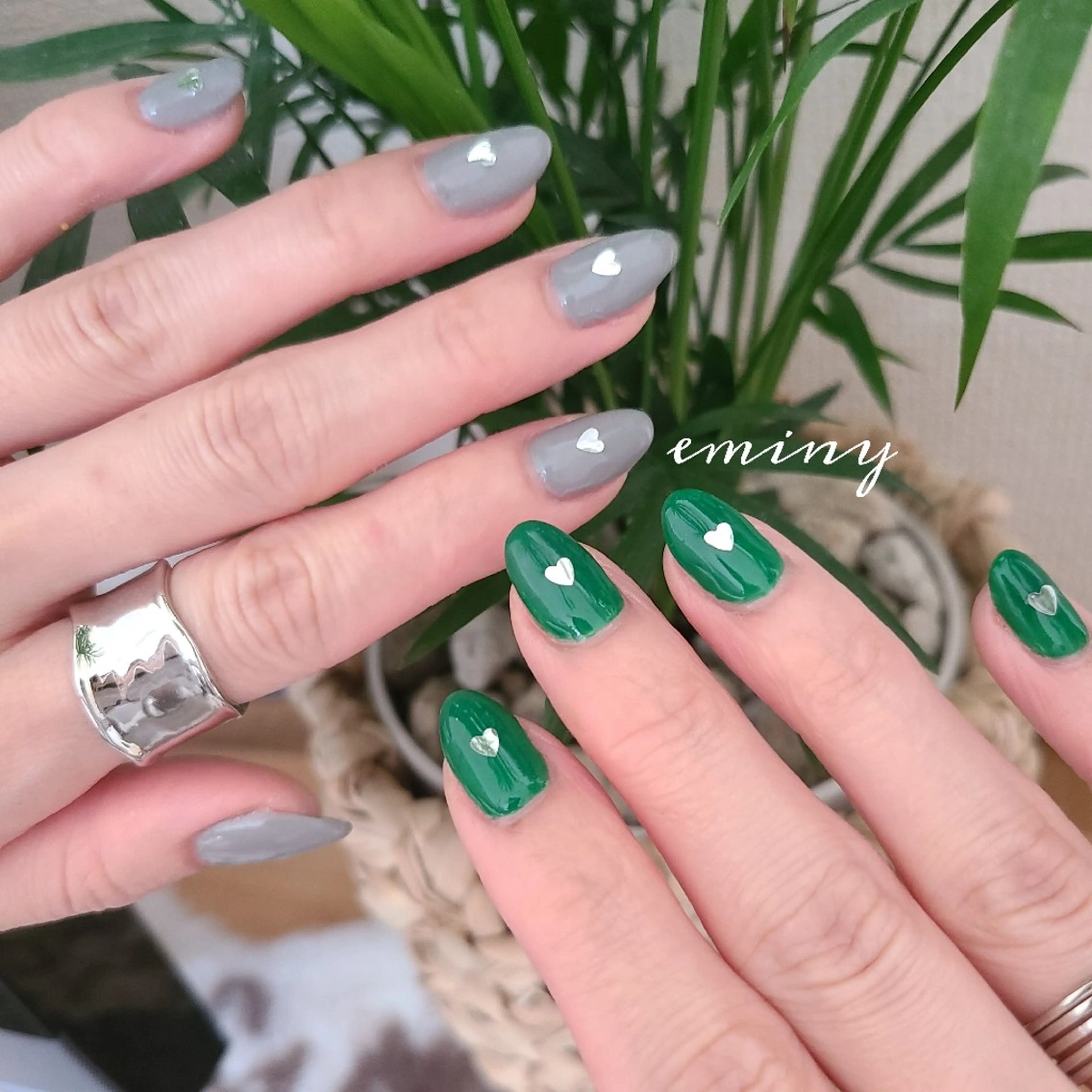 ネイル ハート 韓国ネイル シンプルネイル nail salon  eminyのネイルデザイン