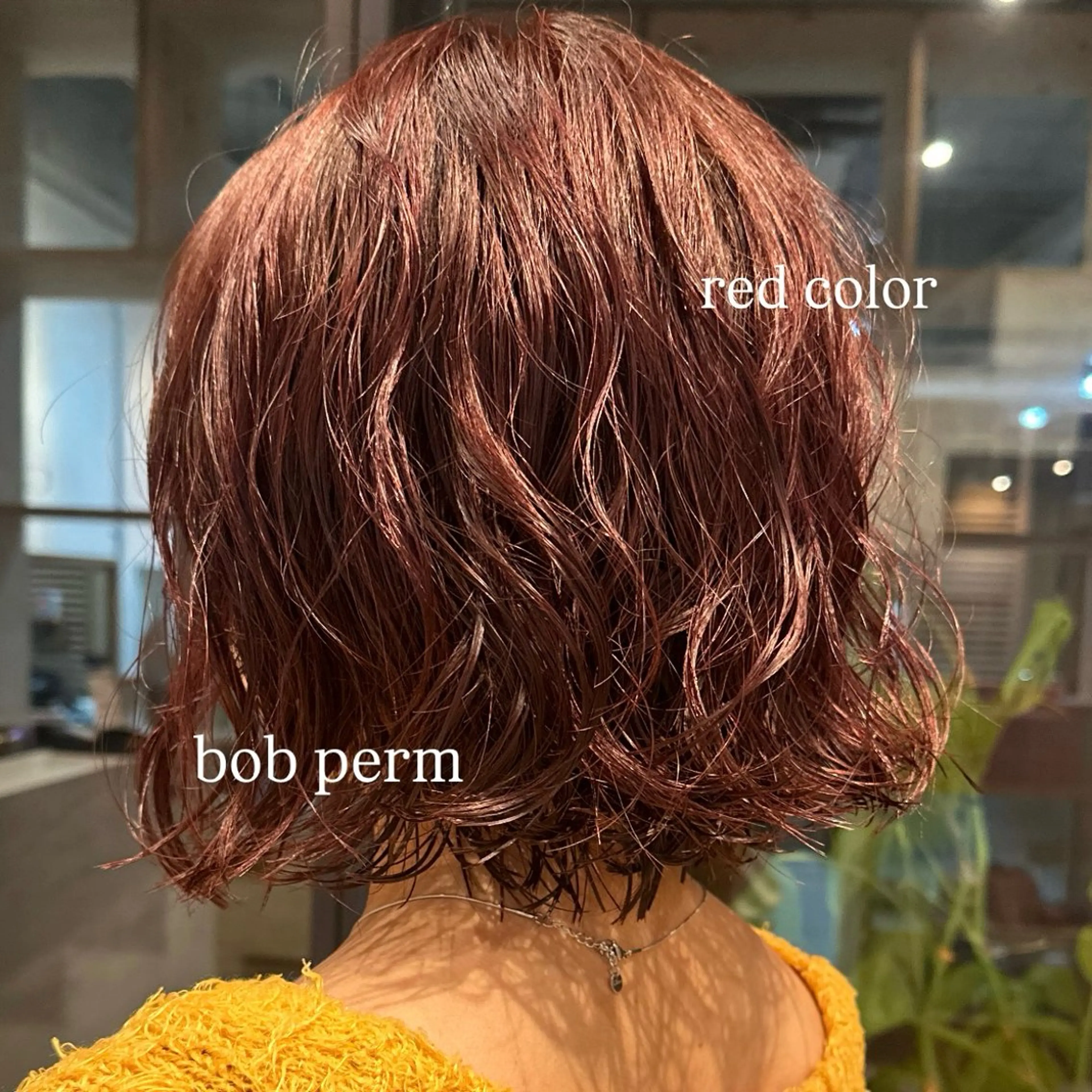 ショート カラー パーマ ボブ ボブ/レイヤー/ニュ アンスパーマ/小夏のヘアスタイル