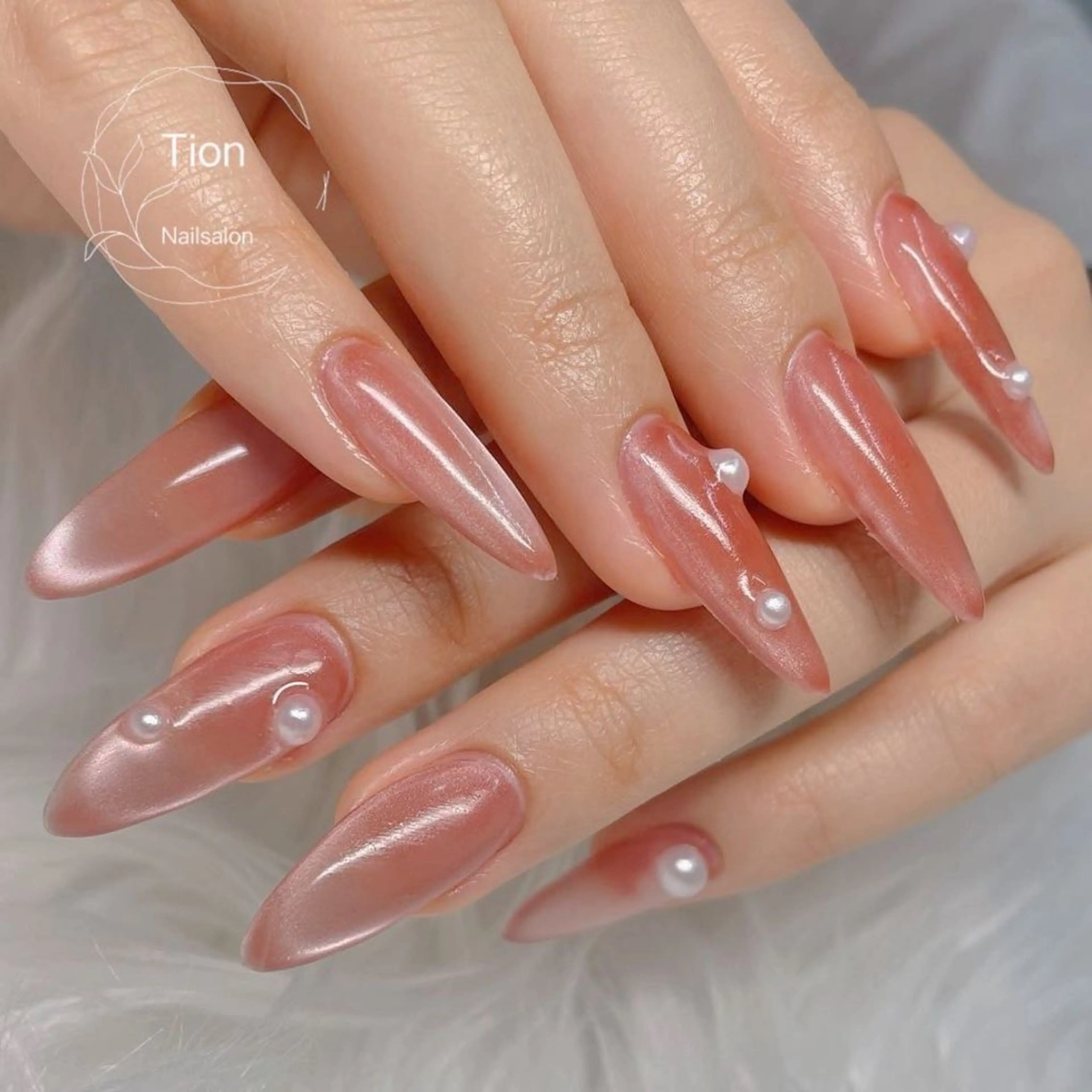 ネイル チークネイル 長さ出し フットネイル フレンチネイル ジェルネイル ネイルサロン ティオンのネイルデザイン
