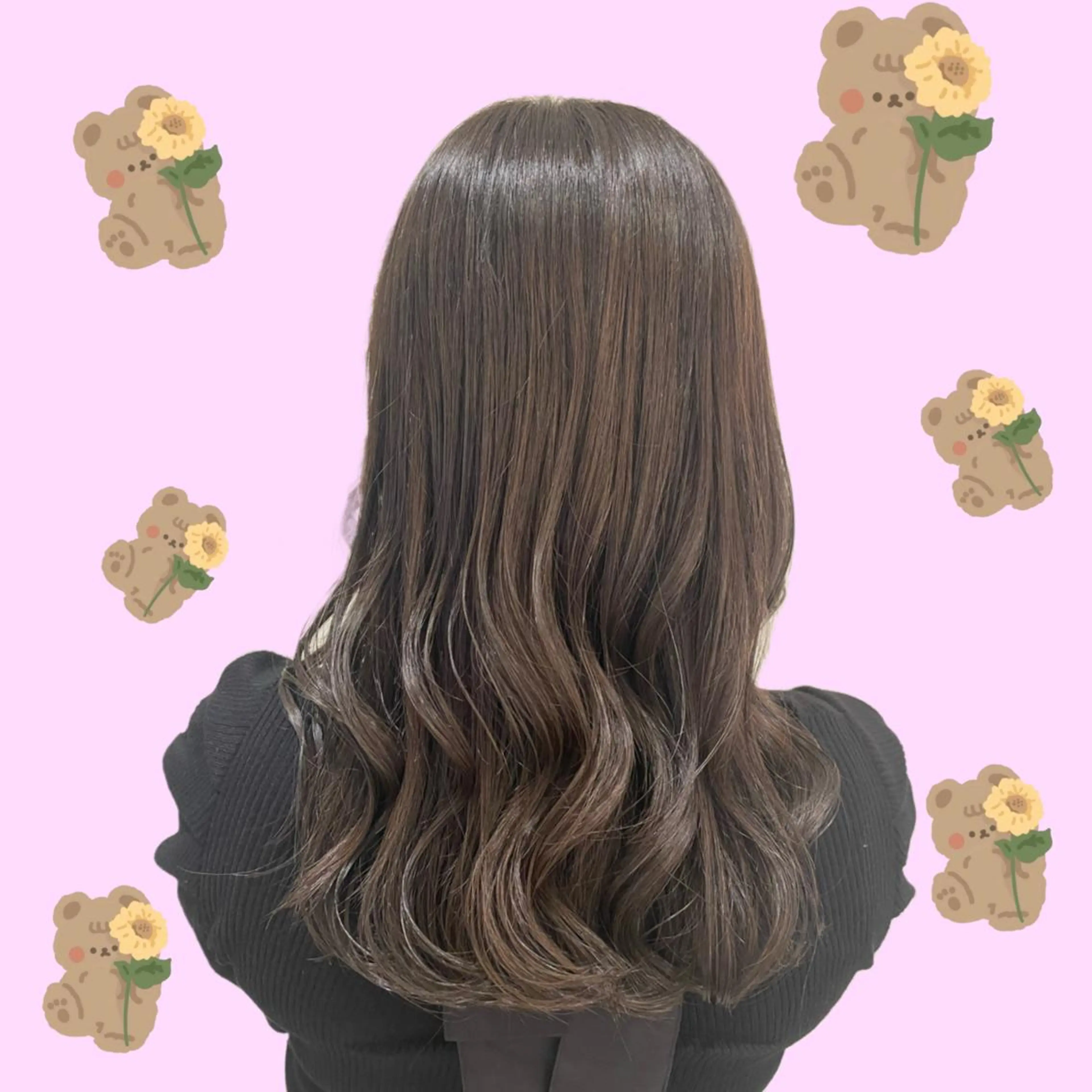 ロング カラー ヘアアレンジ ブリーチ グレージュ ブリーチなしカラー ブリーチ♡メンズ マッシュ♡MIUのヘアスタイル