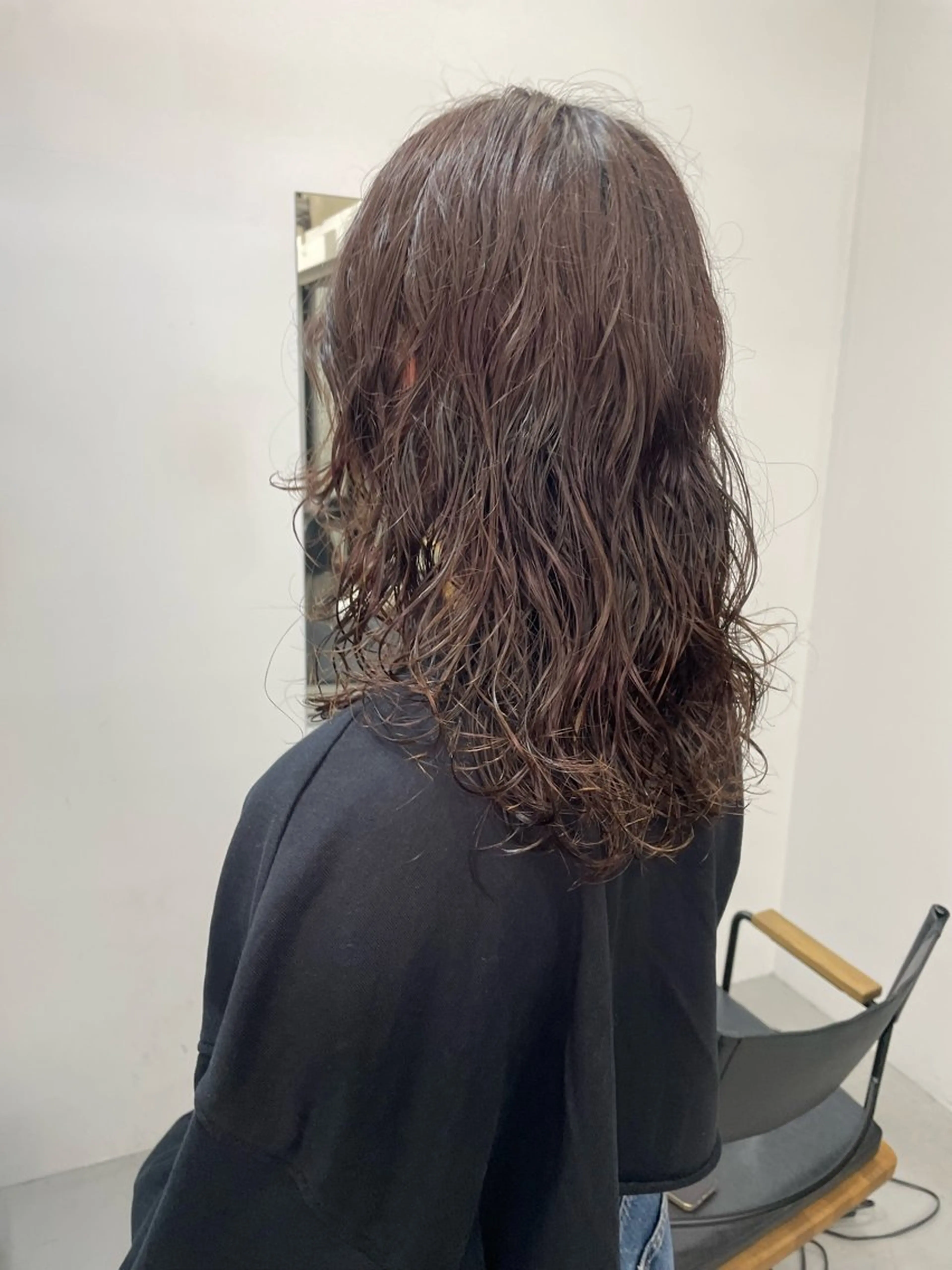 ミディアム パーマ パーマ カットモデル/ ハイトーン/ゆうあのヘアスタイル