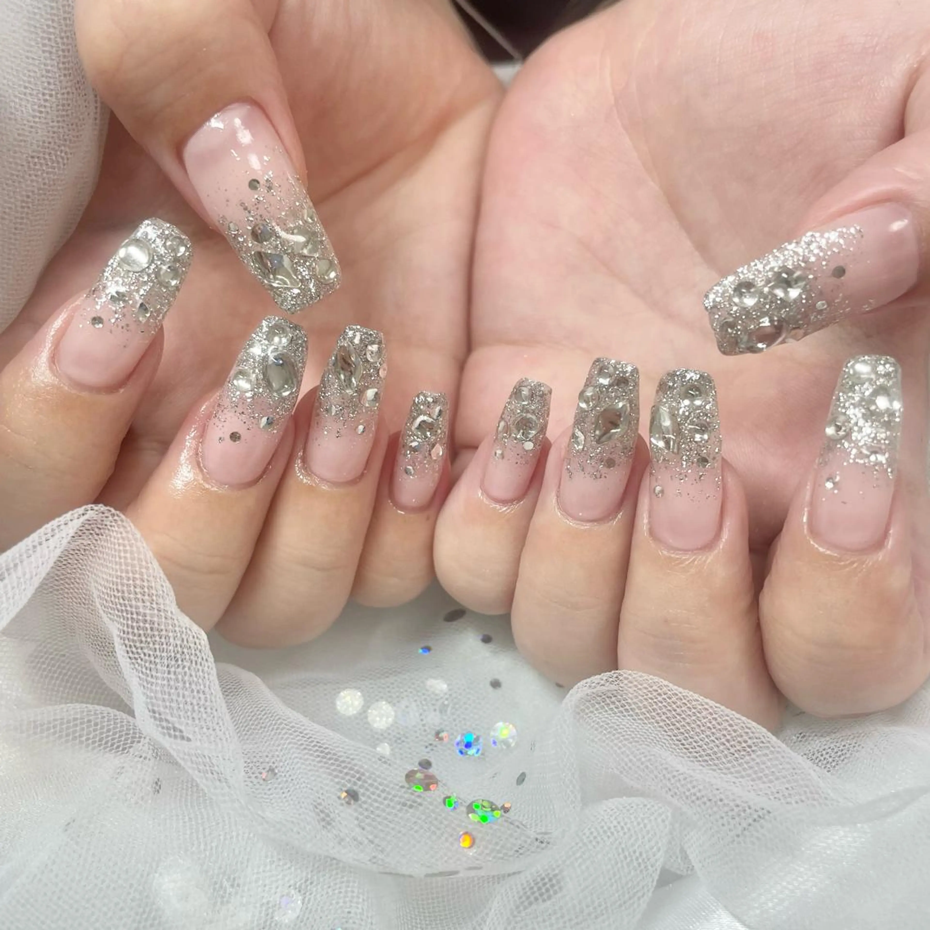 ネイル グラデーション キラキラネイル 🎀AYAKO 🎀中韓ネイルのネイルデザイン