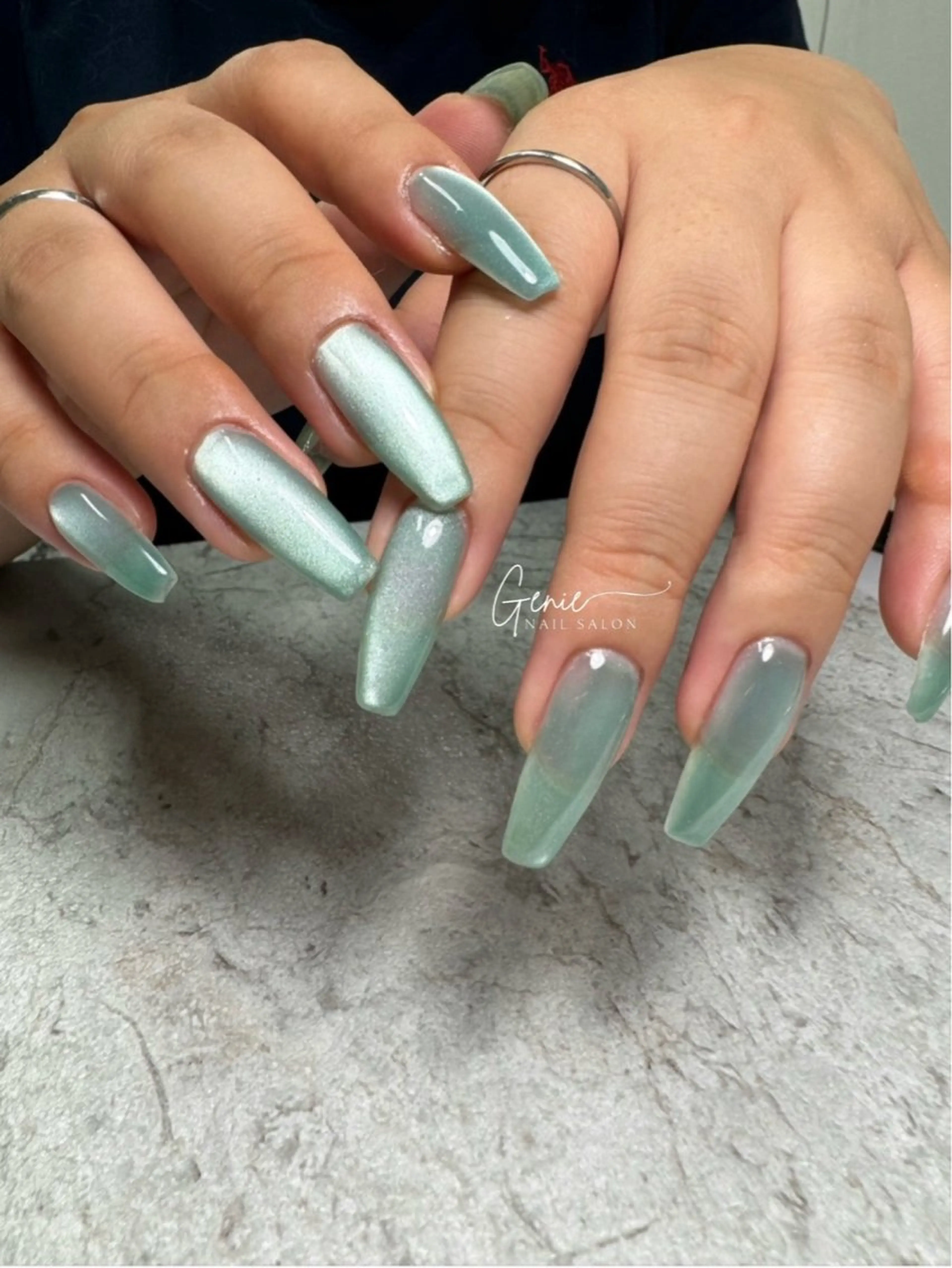 ネイル ロングネイル マグネットネイル ハンドネイル Nail salon Genieのネイルデザイン