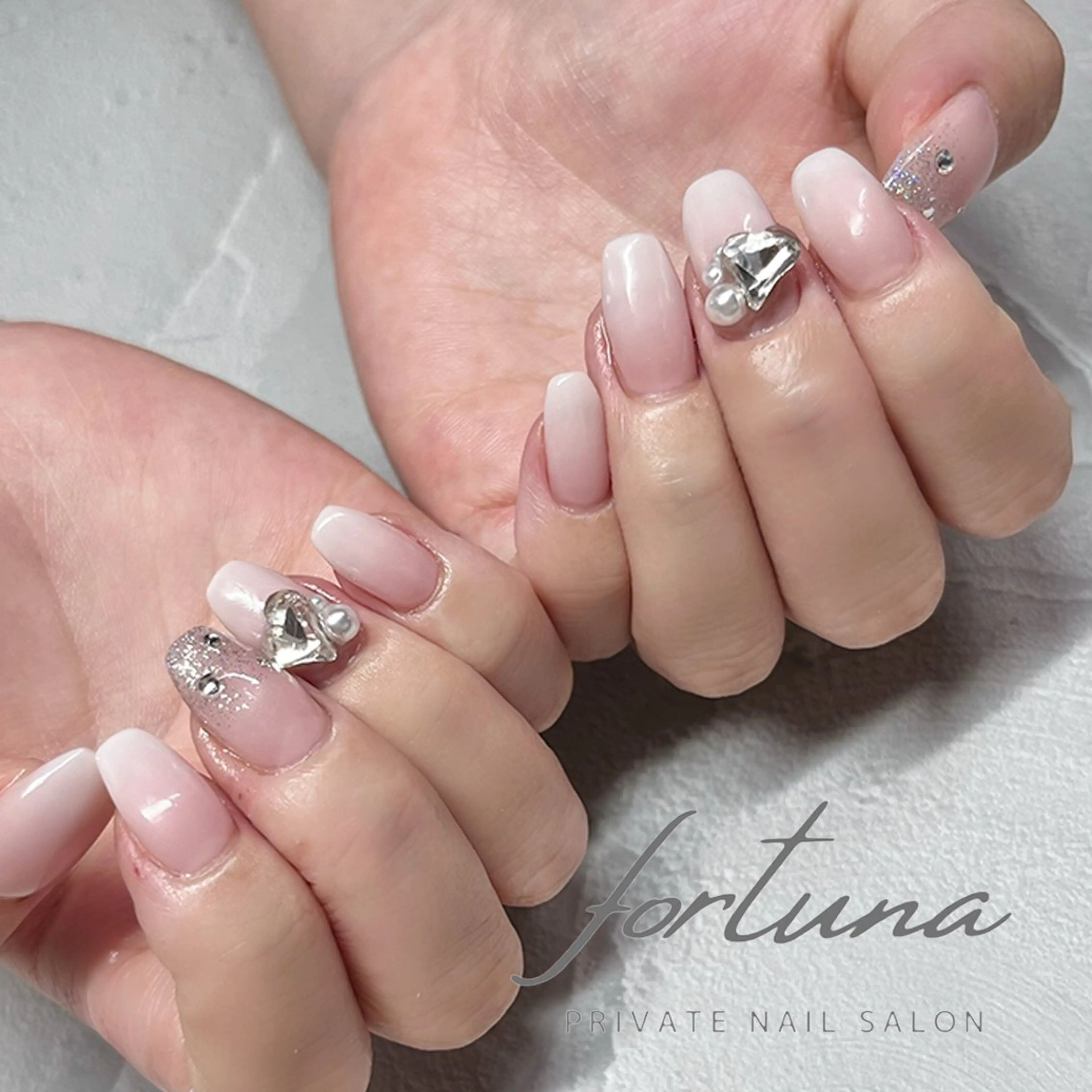 ネイル ジェルネイル ハート パラジェル ハンドネイル fortuna 武藤裕美のネイルデザイン