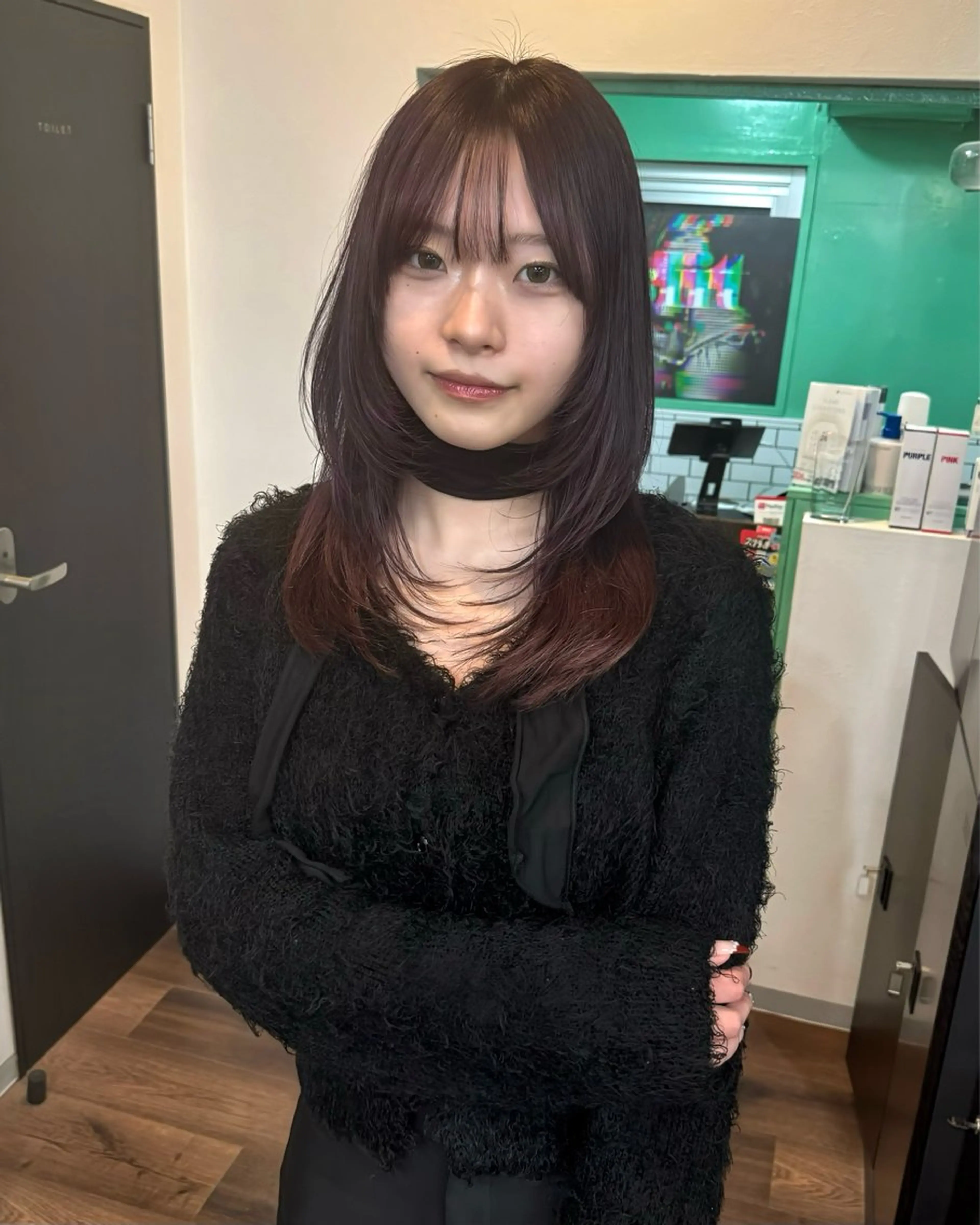 セミロング ヘアカラー ハッシュカット🎀 MIYU💖のヘアスタイル