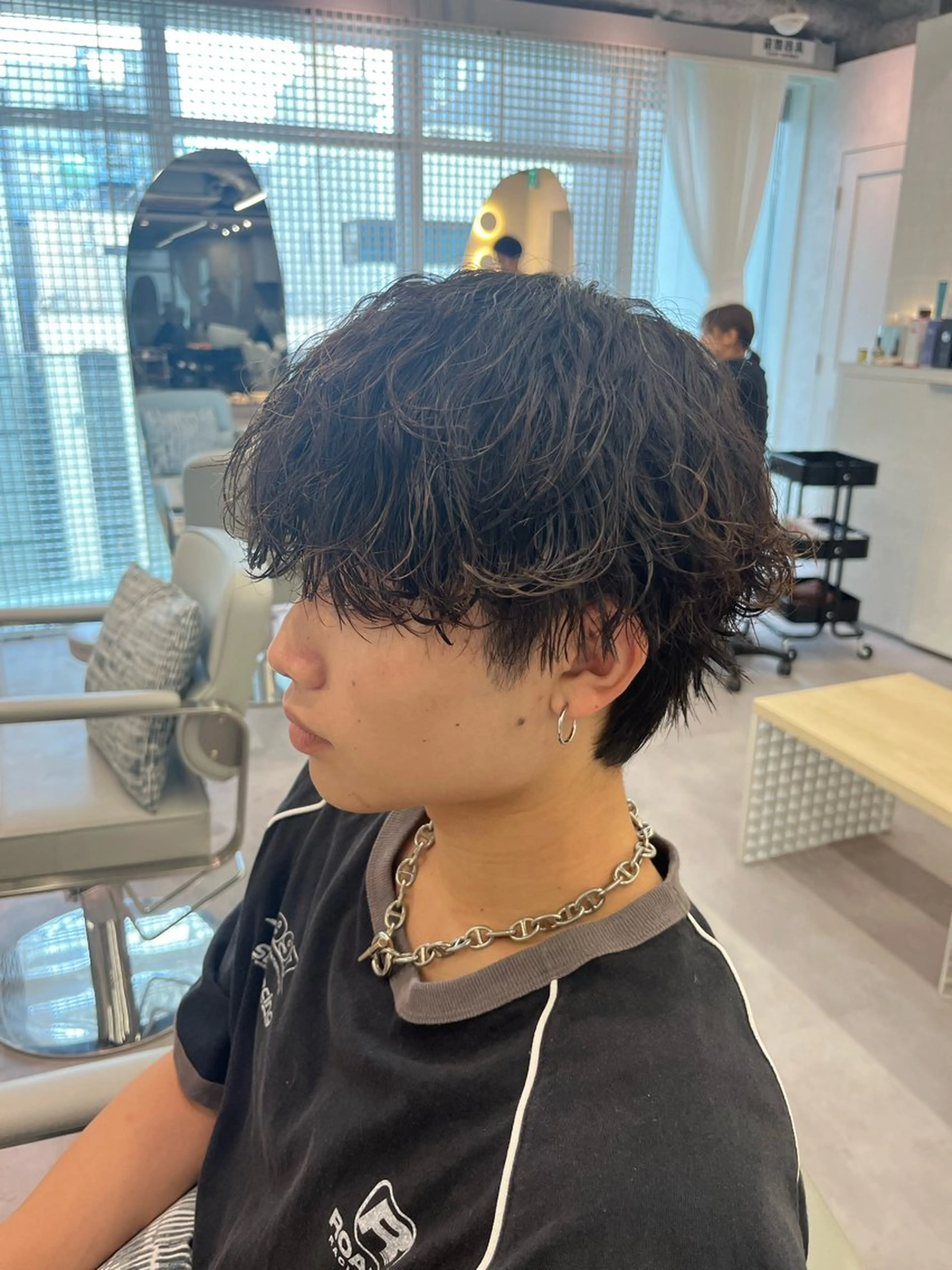 メンズ マッシュ メンズパーマ 波巻きパーマ カット パーマ メンズ特化美容師 水野友貴のヘアスタイル