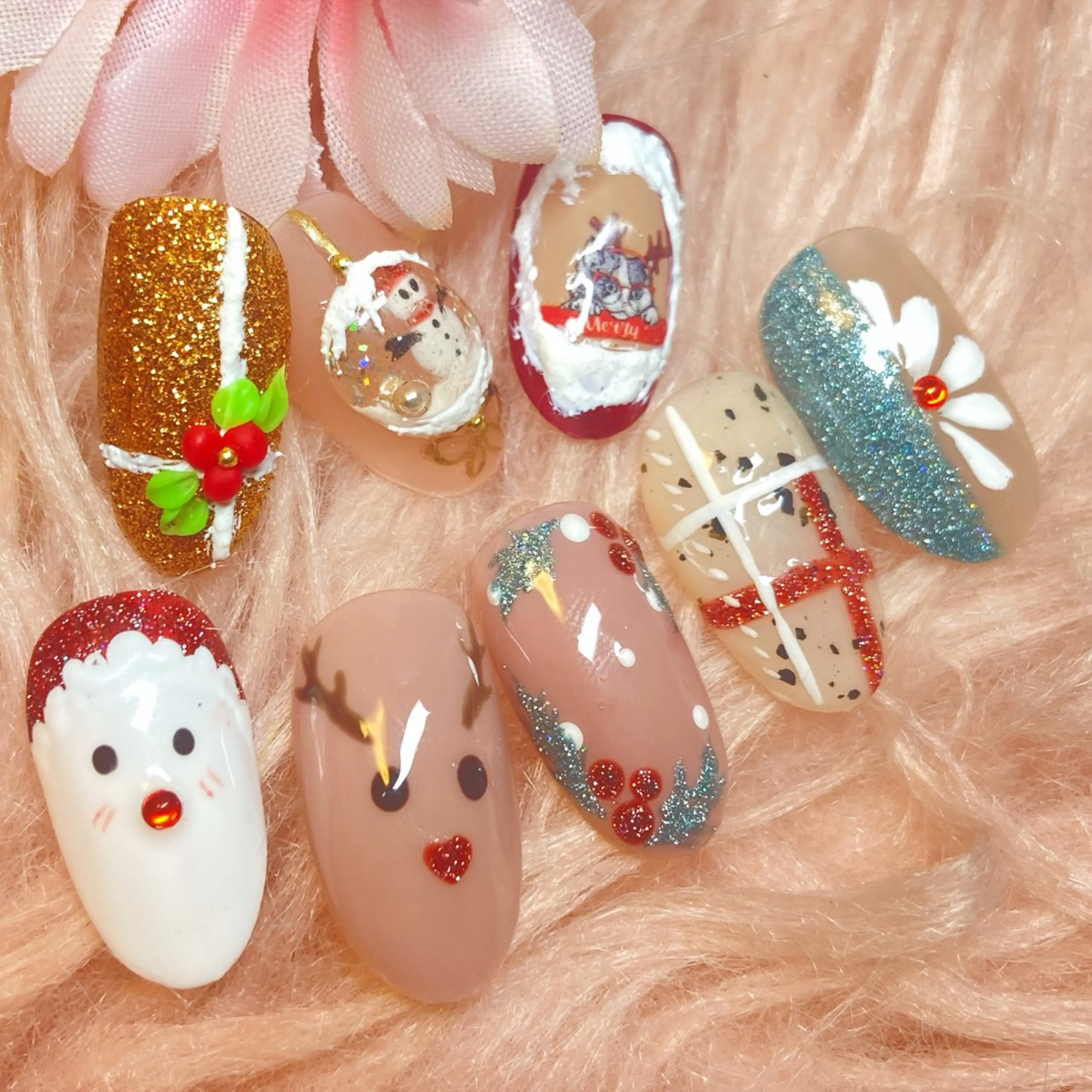 ネイル 冬ネイル クリスマス HandSnail 座間自宅ネイルサロンのネイルデザイン