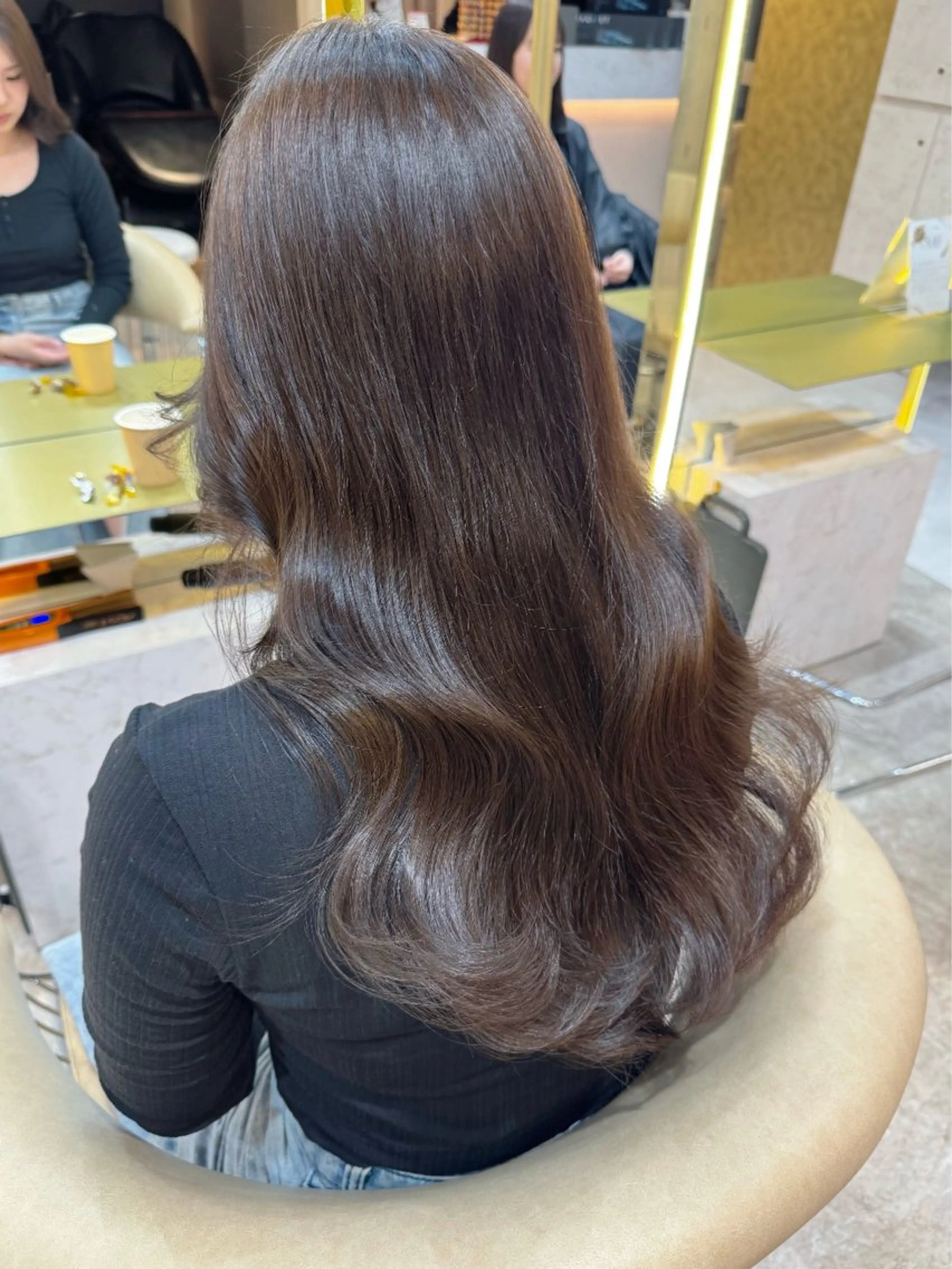 ロング カラー カット ヘアカラー トリートメント moeka レイヤー /艶カラー/韓国のヘアスタイル