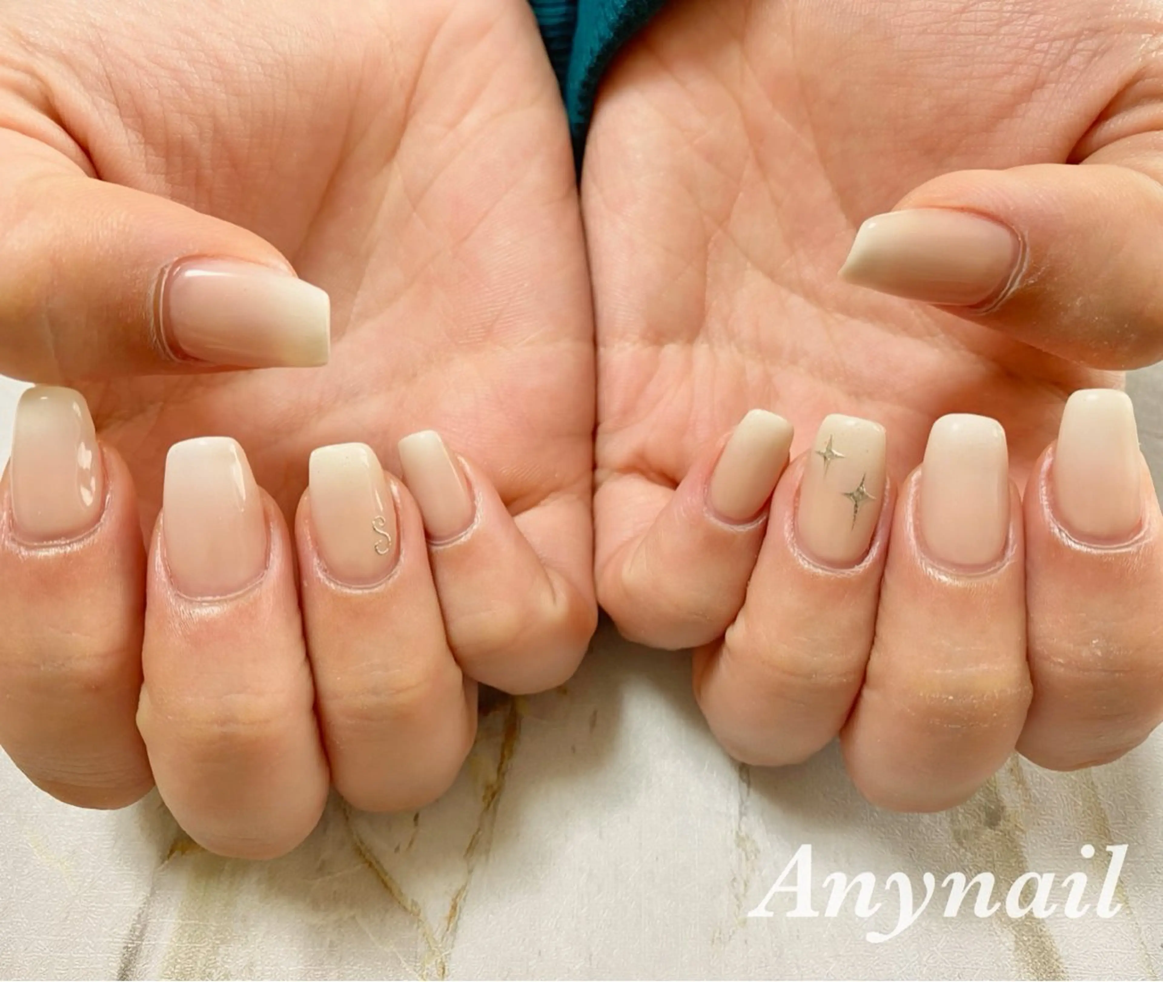 ネイル ブルー ハンドネイル 岩澤 恵子のネイルデザイン