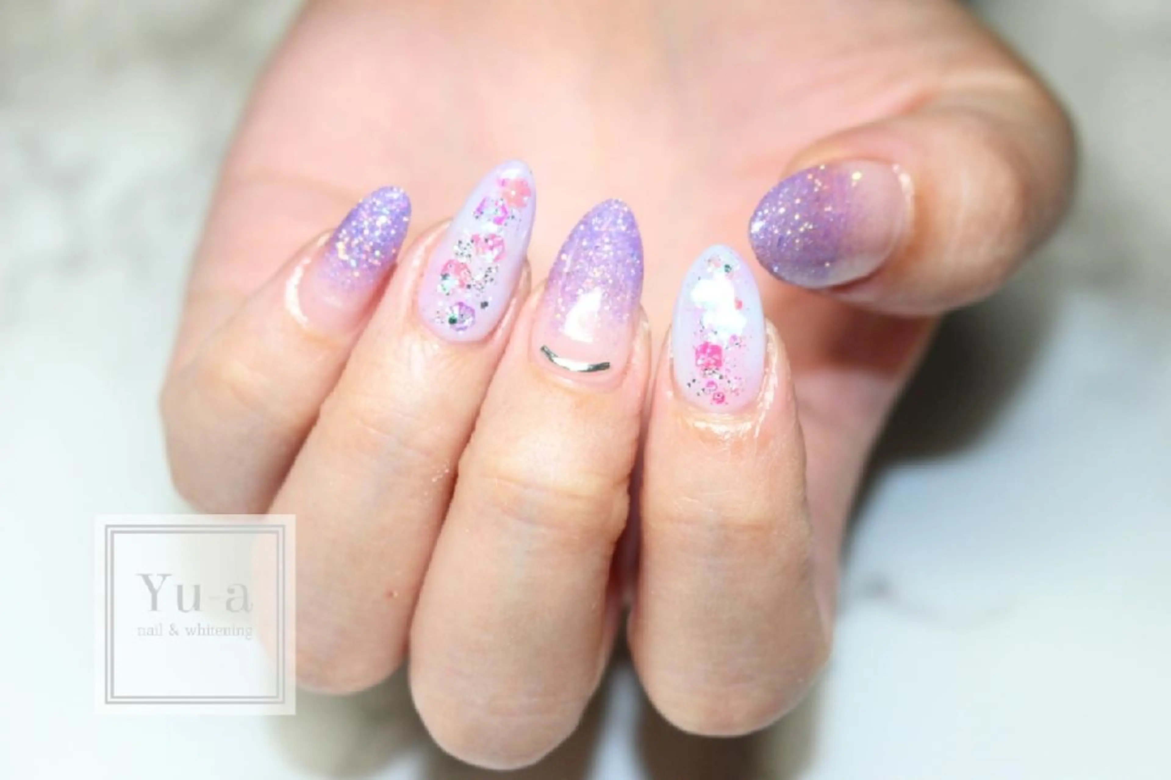 ネイル ニュアンスネイル ホワイト 冬ネイル yu-a☆   柏ネイルのネイルデザイン