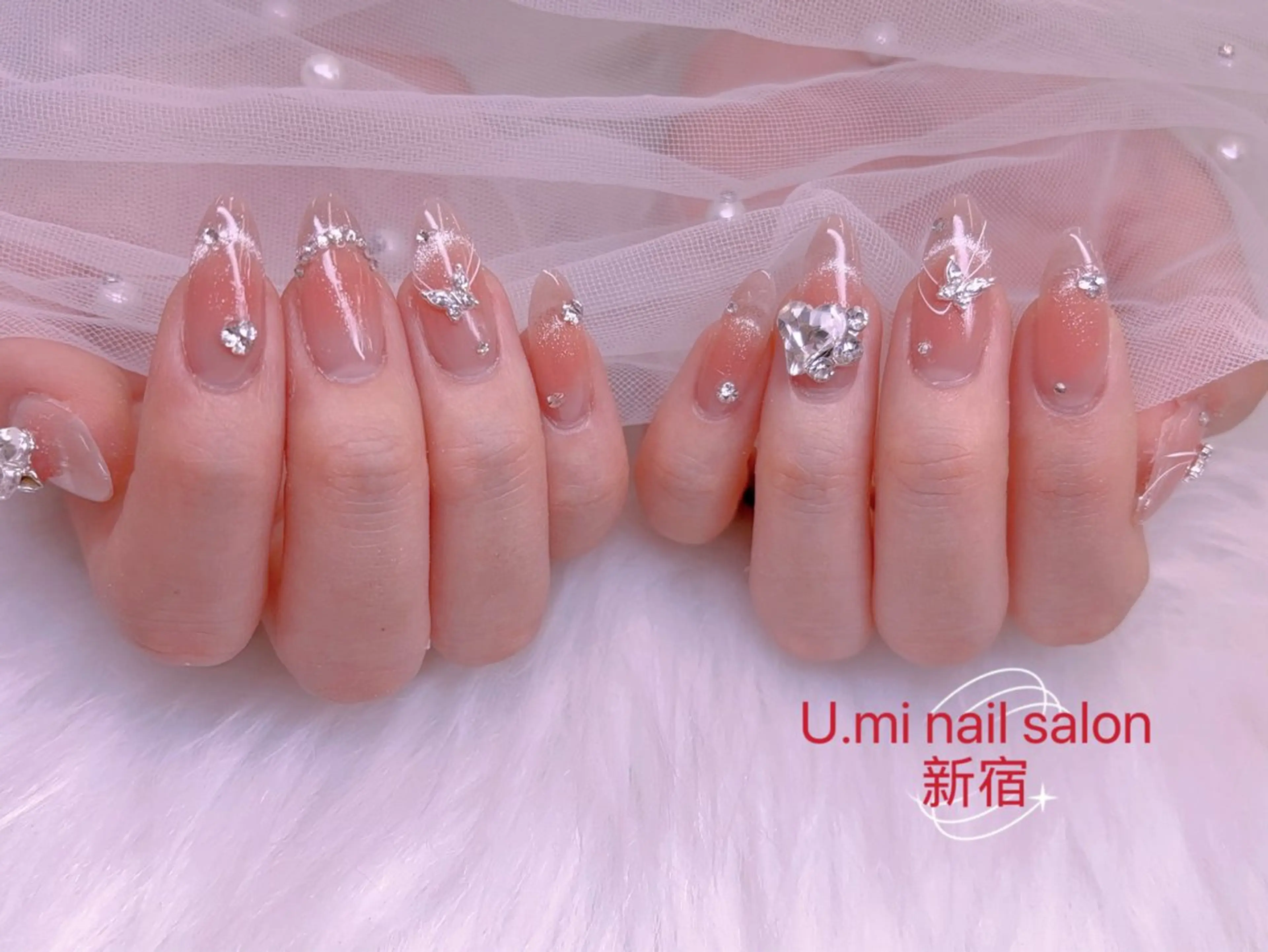 ネイル ボルドー チークネイル 長さ出し フレンチネイル ジェルネイル UMI ネイルサロン新宿🎀のネイルデザイン