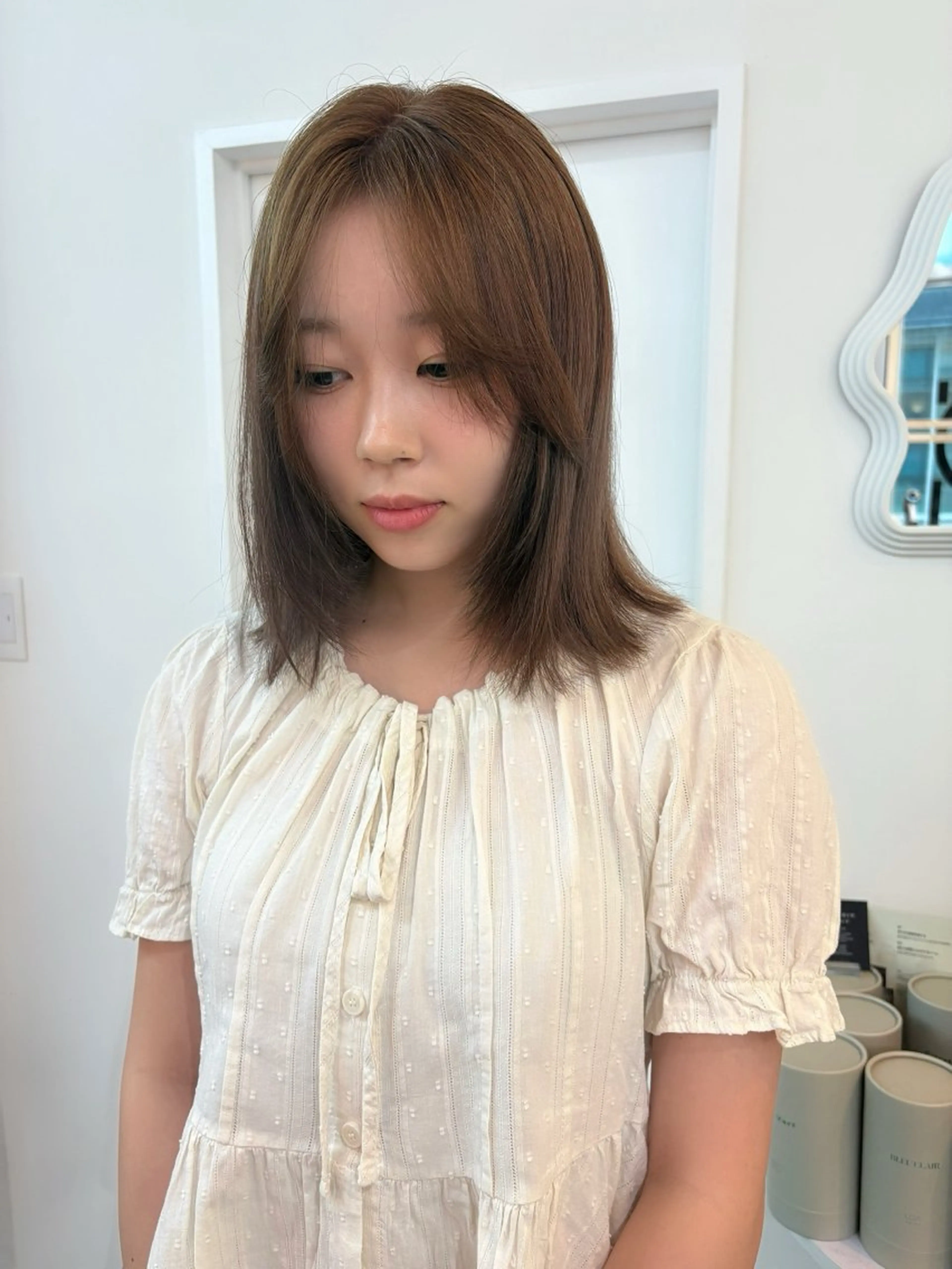 ミディアム カラー ベージュカラー カット ヘアカラー hair design chouchou所属・ichika/福岡 /透明感カラー🤎のヘアスタイル