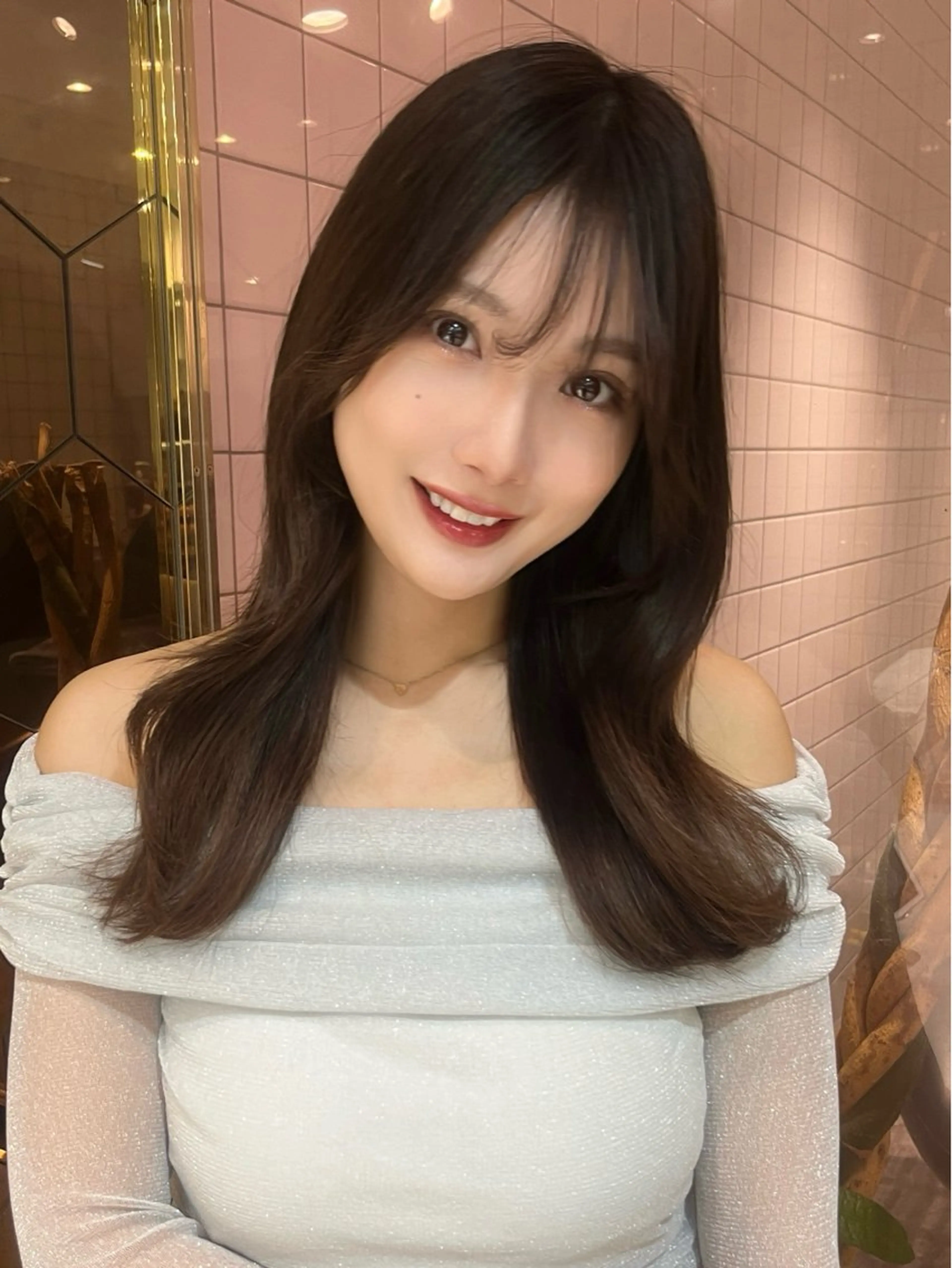 ロング ロング トリートメント カット ヘアカラー トリートメント 暖色カラー/新宿/韓 国風レイヤー鮫島志穂のヘアスタイル