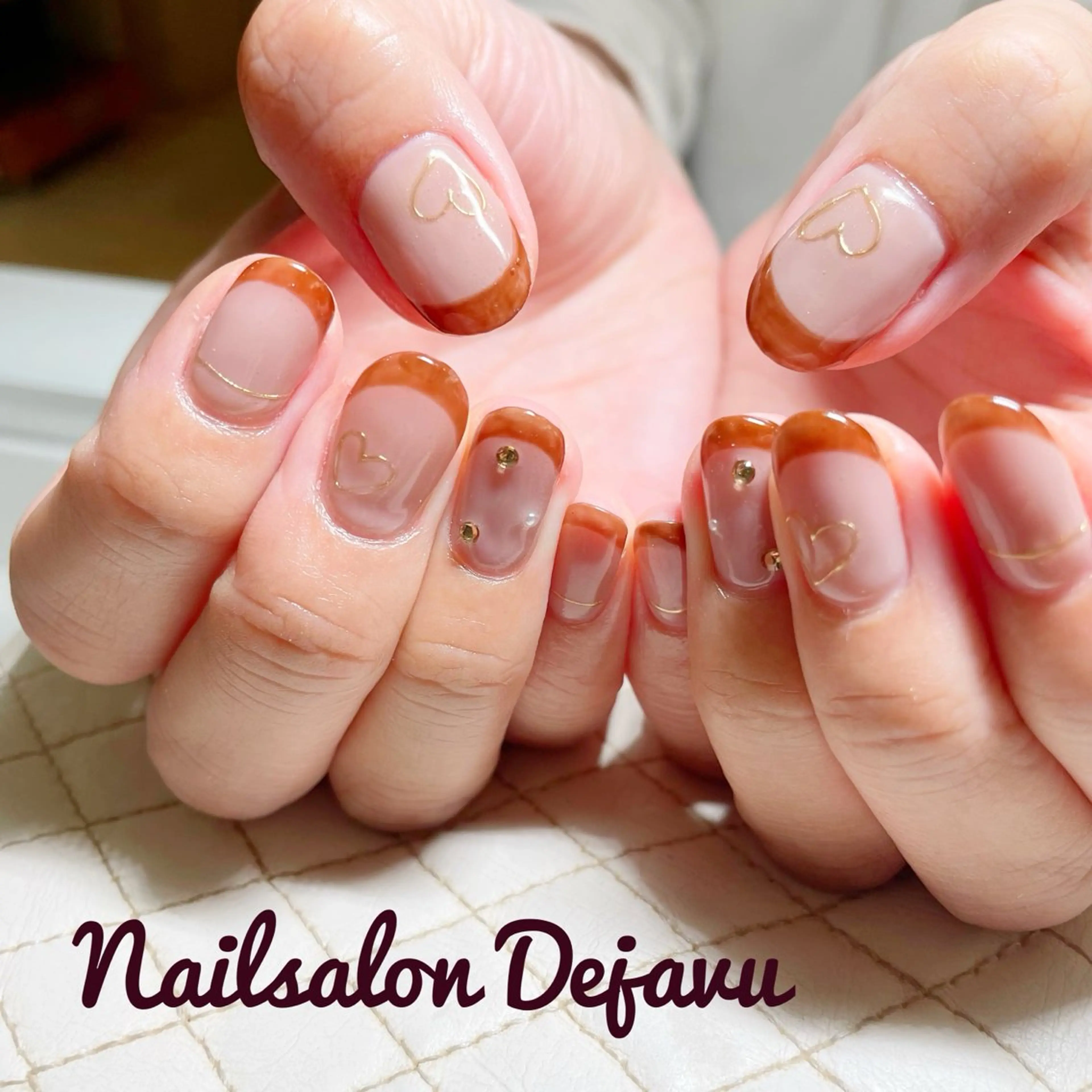 ネイル フレンチネイル ハート 持ち込み ハンドネイル Dejavu所属・Nail salon Dejavu 🌿のネイルデザイン