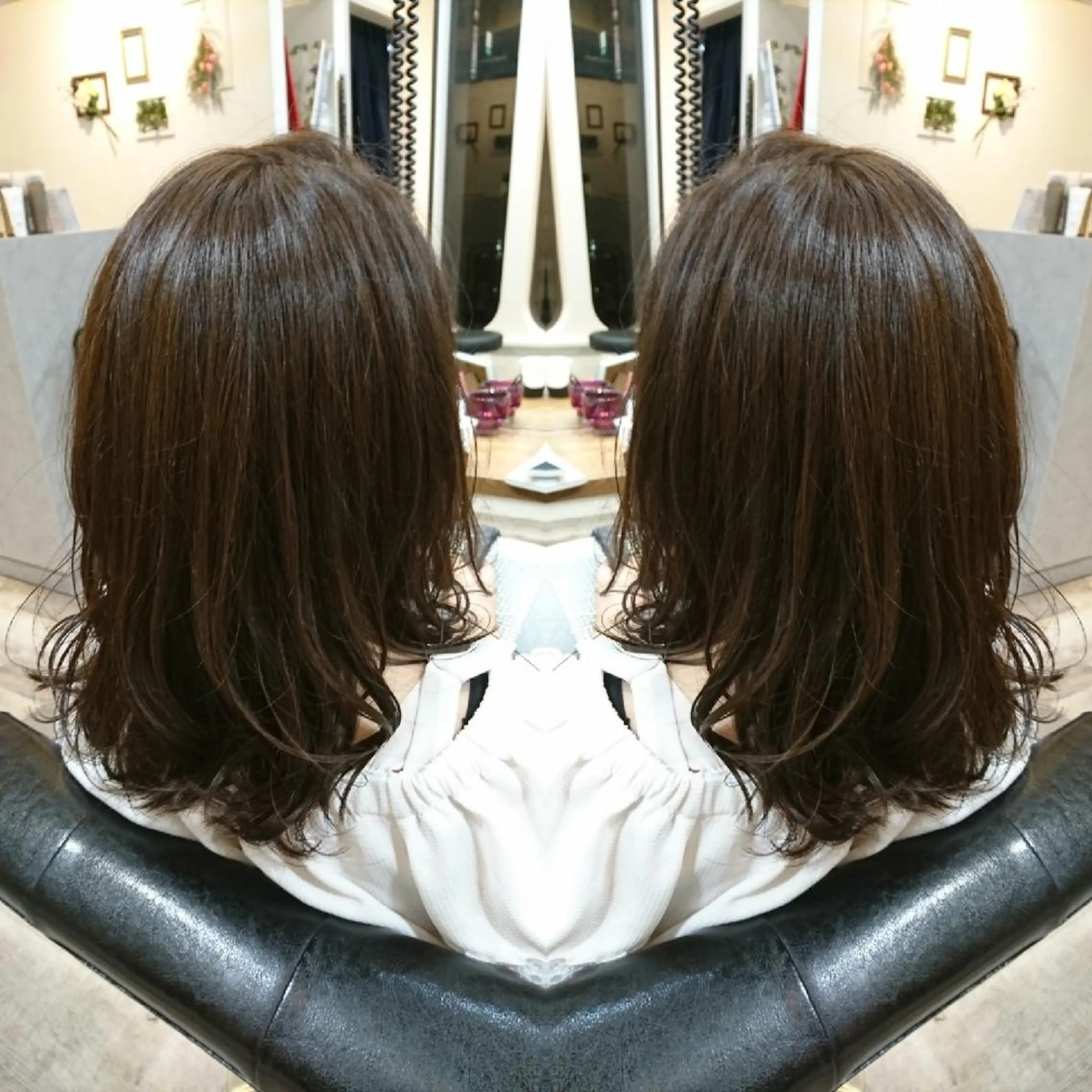 カラー セミロング アッシュ ACROあべの店所属・艶カラー/インナー /グラデ/大西小百合のヘアスタイル