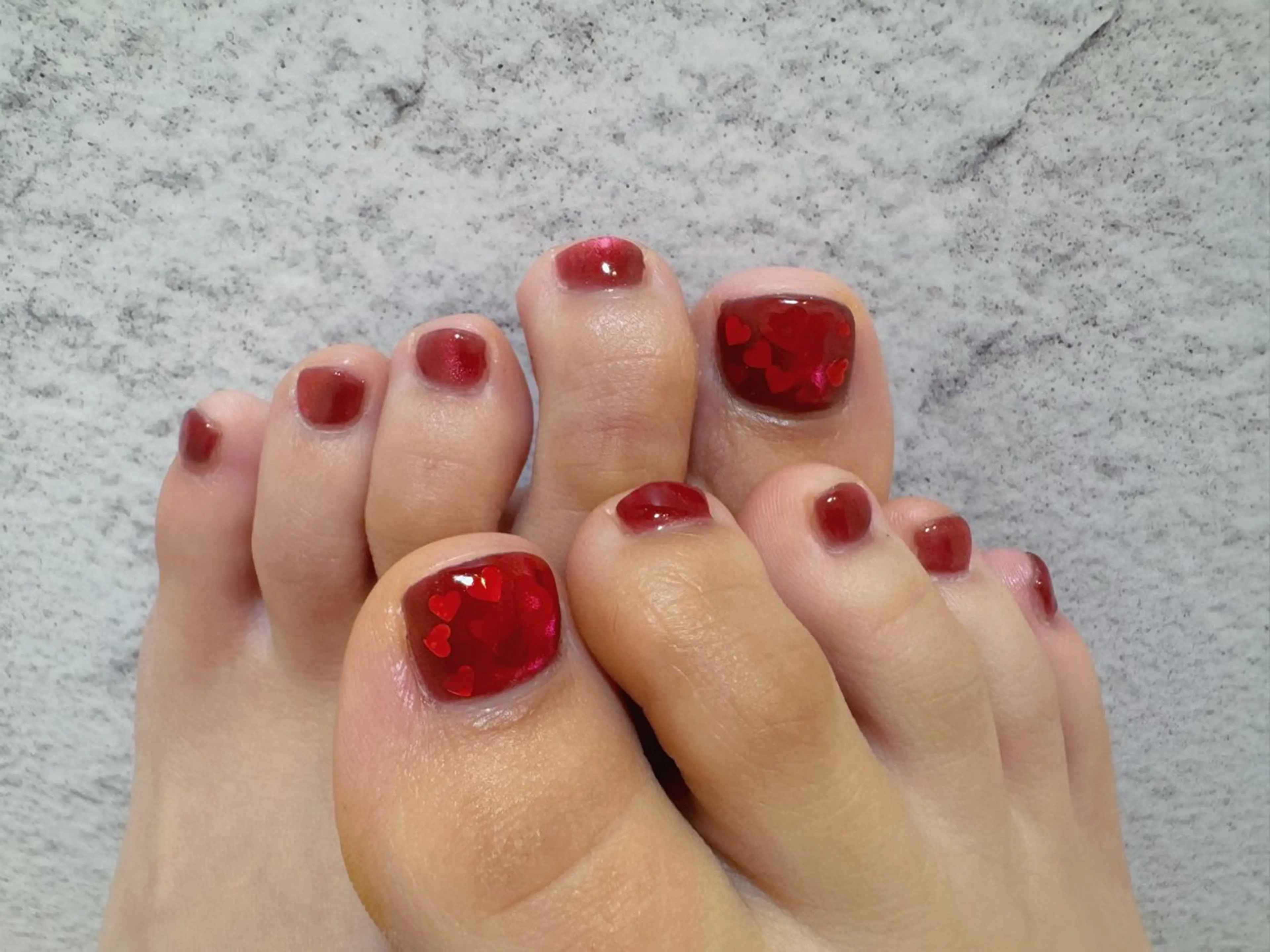 ネイル フットネイル ハート byeol nailのネイルデザイン