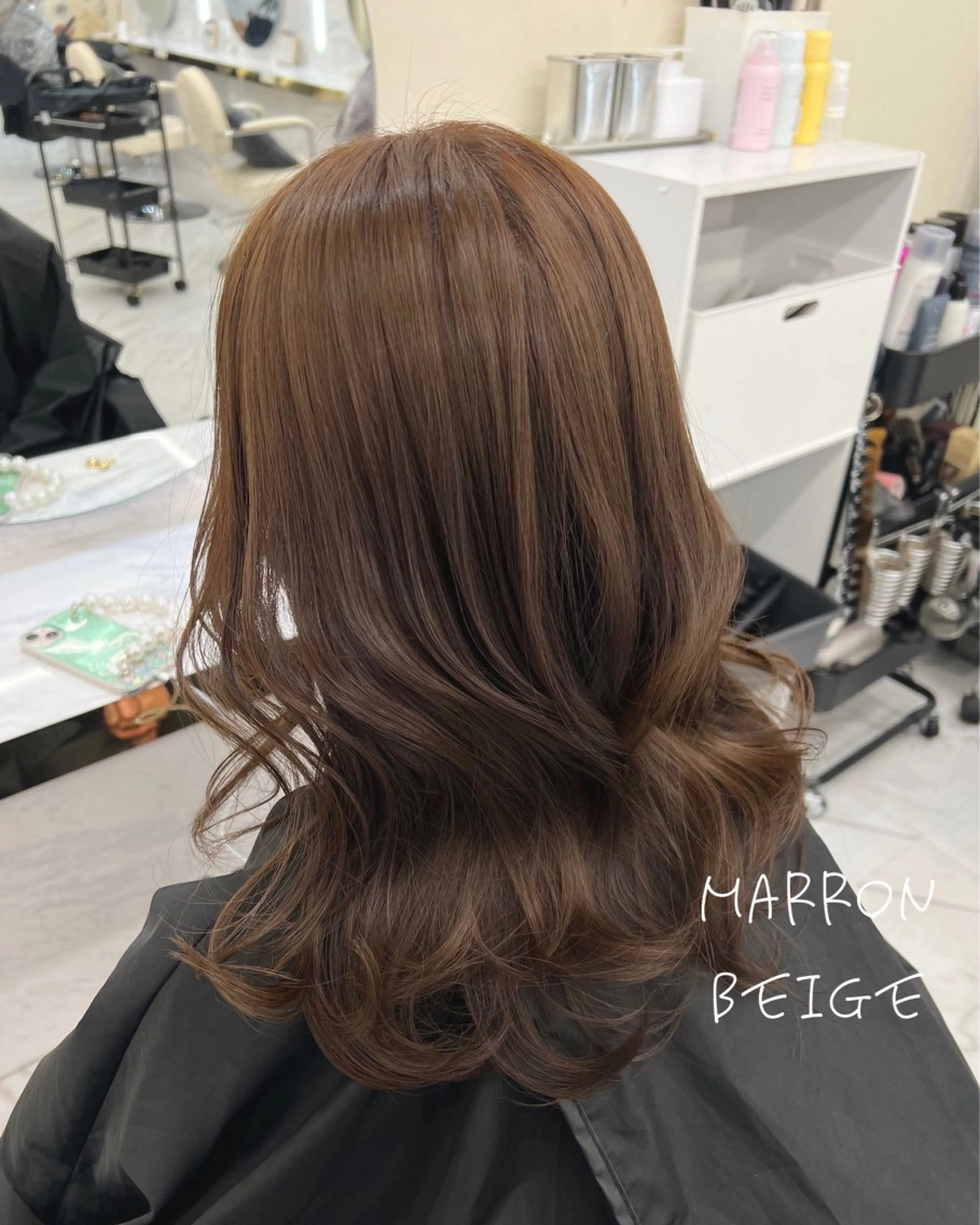 セミロング カラー 髪質改善 ヘアカラー トリートメント ヘアセット レイヤーカット🤍 RINAのヘアスタイル