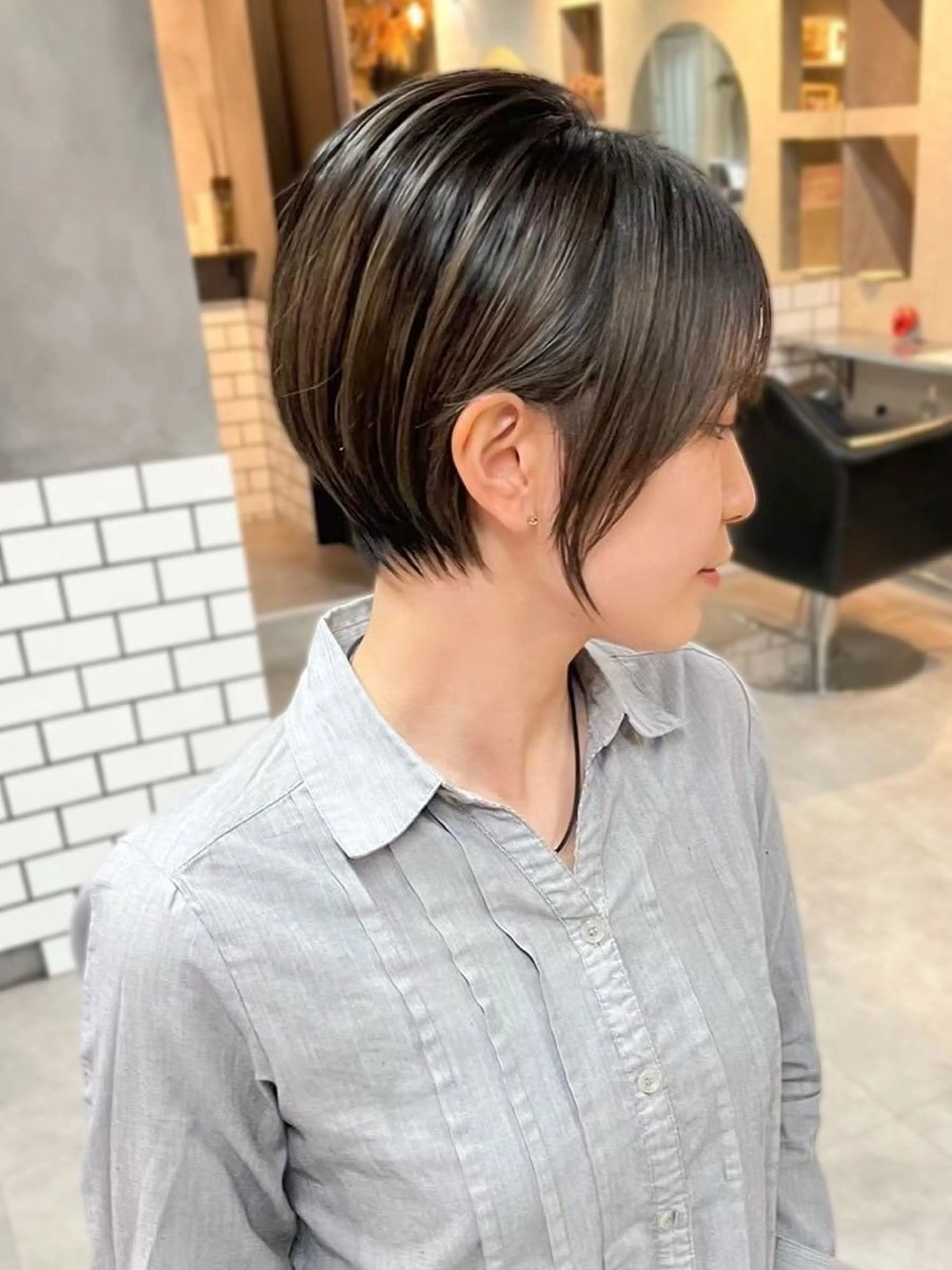 ショート カラー ハイライトカラー ハイライト 髪質改善 ショートヘア 縮毛矯正 内藤　宏紀 tidasmileのヘアスタイル