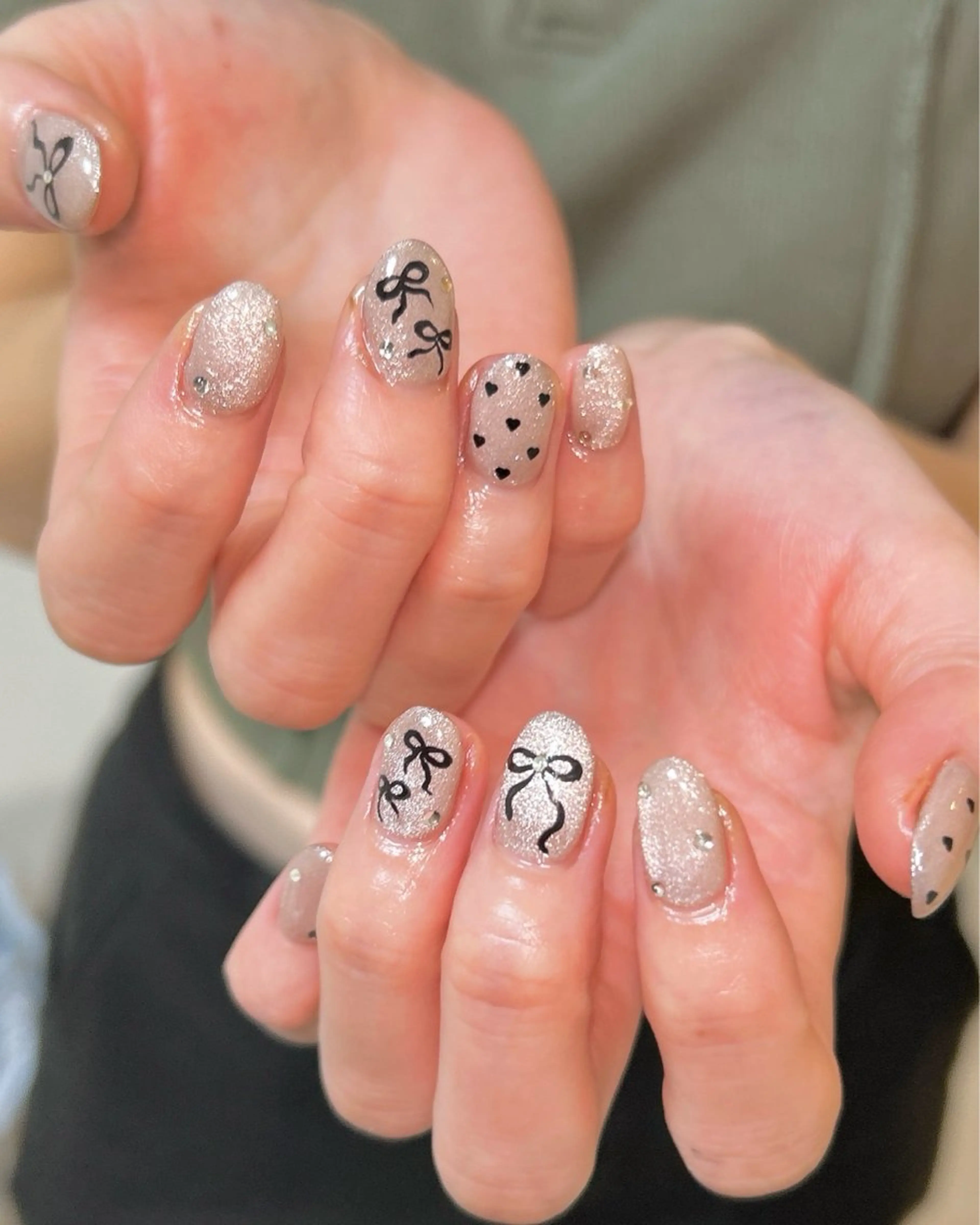 ネイル キラキラネイル マグネットネイル ハンドネイル ten nail salon かえでのネイルデザイン
