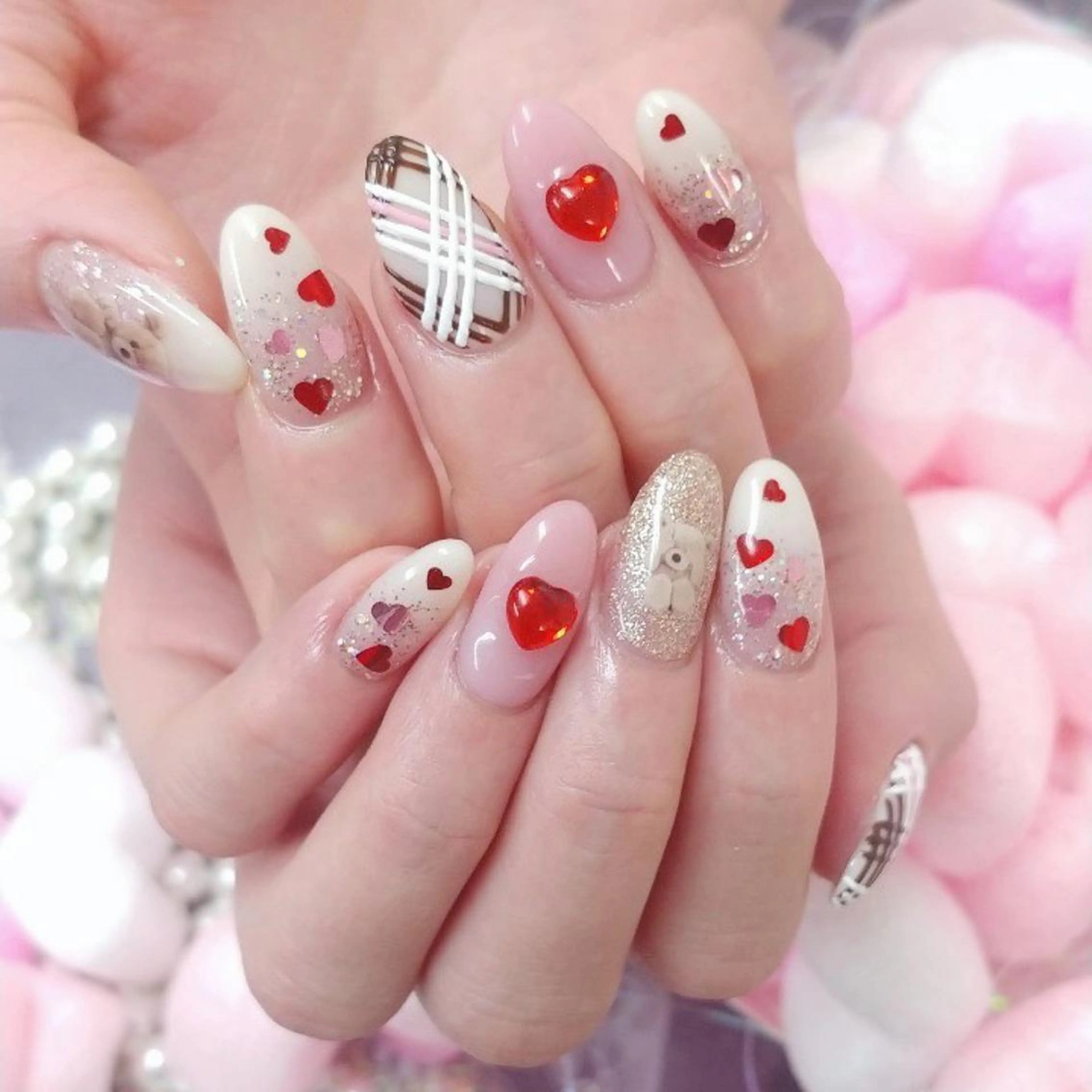 ネイル ジェルネイル ハート Nail lieNのネイルデザイン