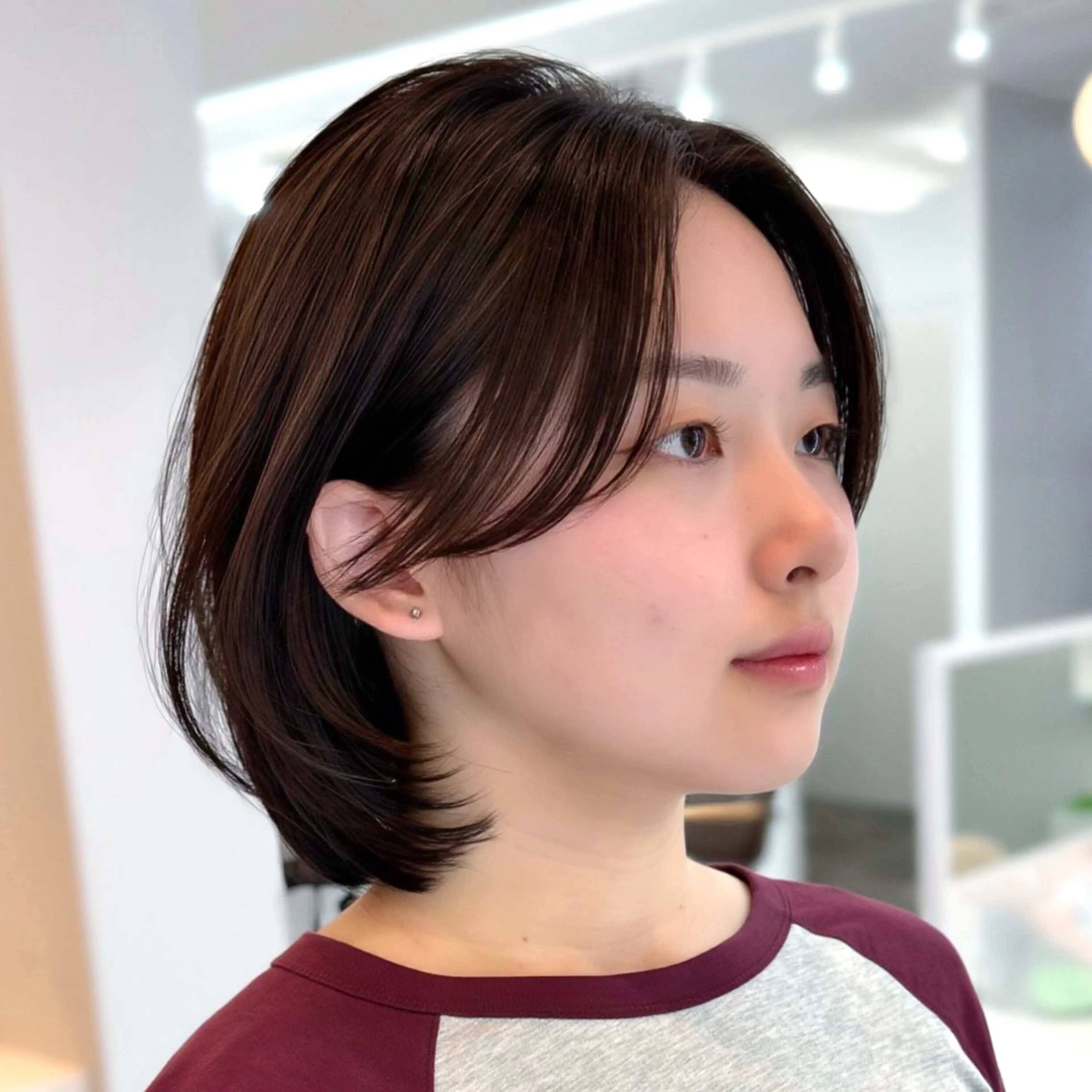 ショート ボブレイヤー ボブ 韓国風ヘア レイヤーカット カット タンバルモリ/ タッセルボブ/神山のヘアスタイル