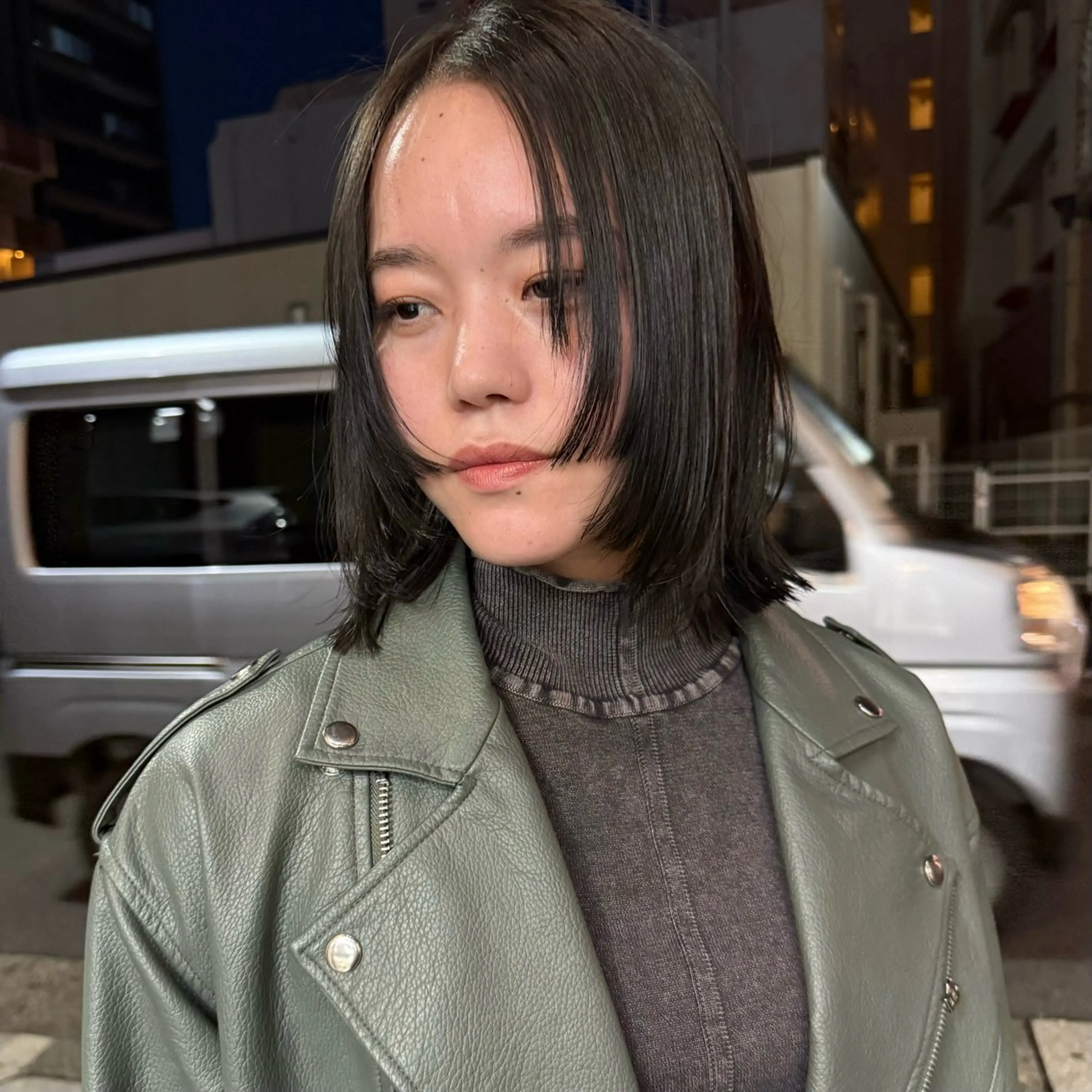 ミディアム レイヤーカット ヘアカラー 舟橋耀/ブリーチカラ ー/レイヤーカットのヘアスタイル