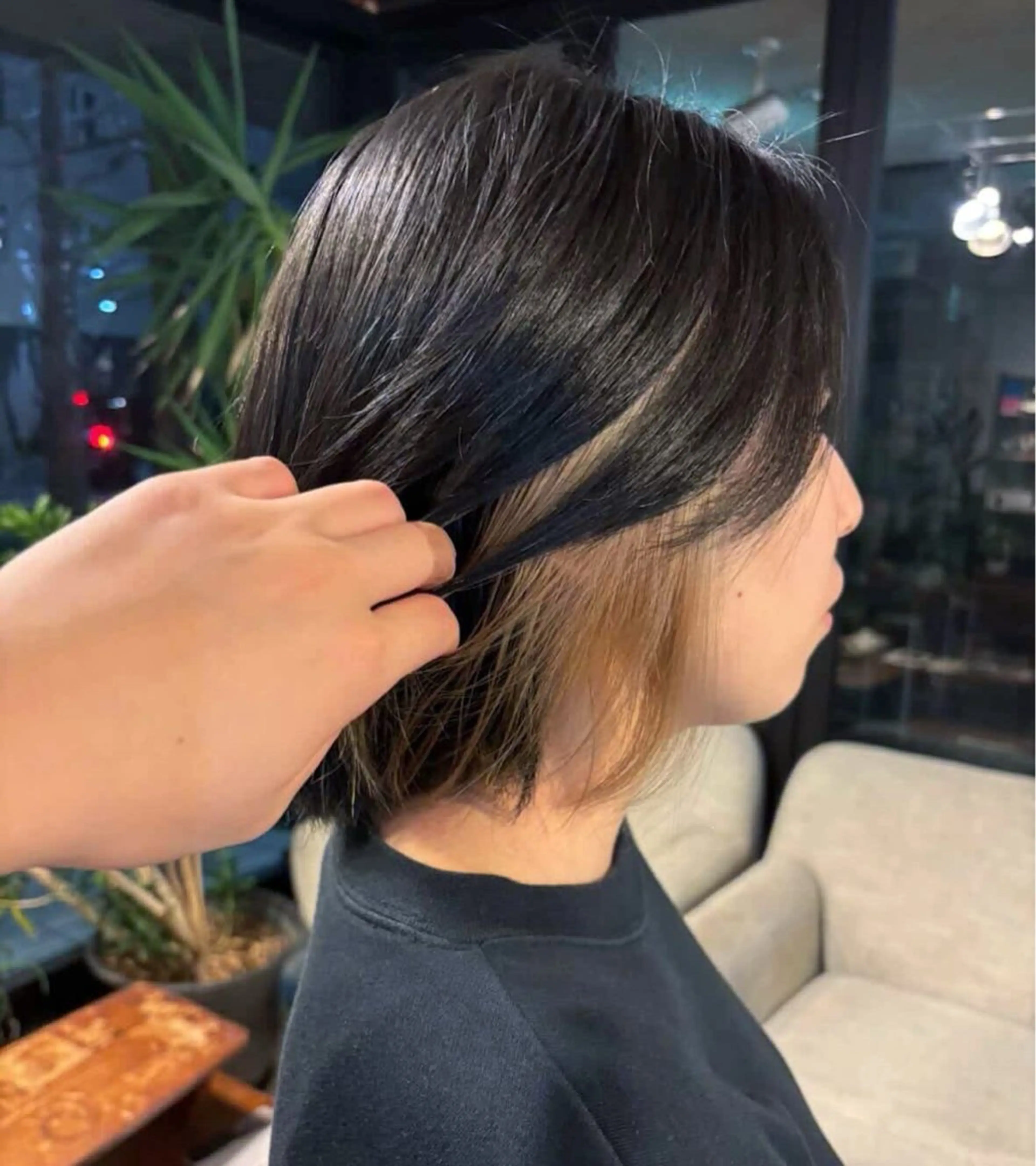 ミディアム ヘアカラー 松倉 沙奈のヘアスタイル