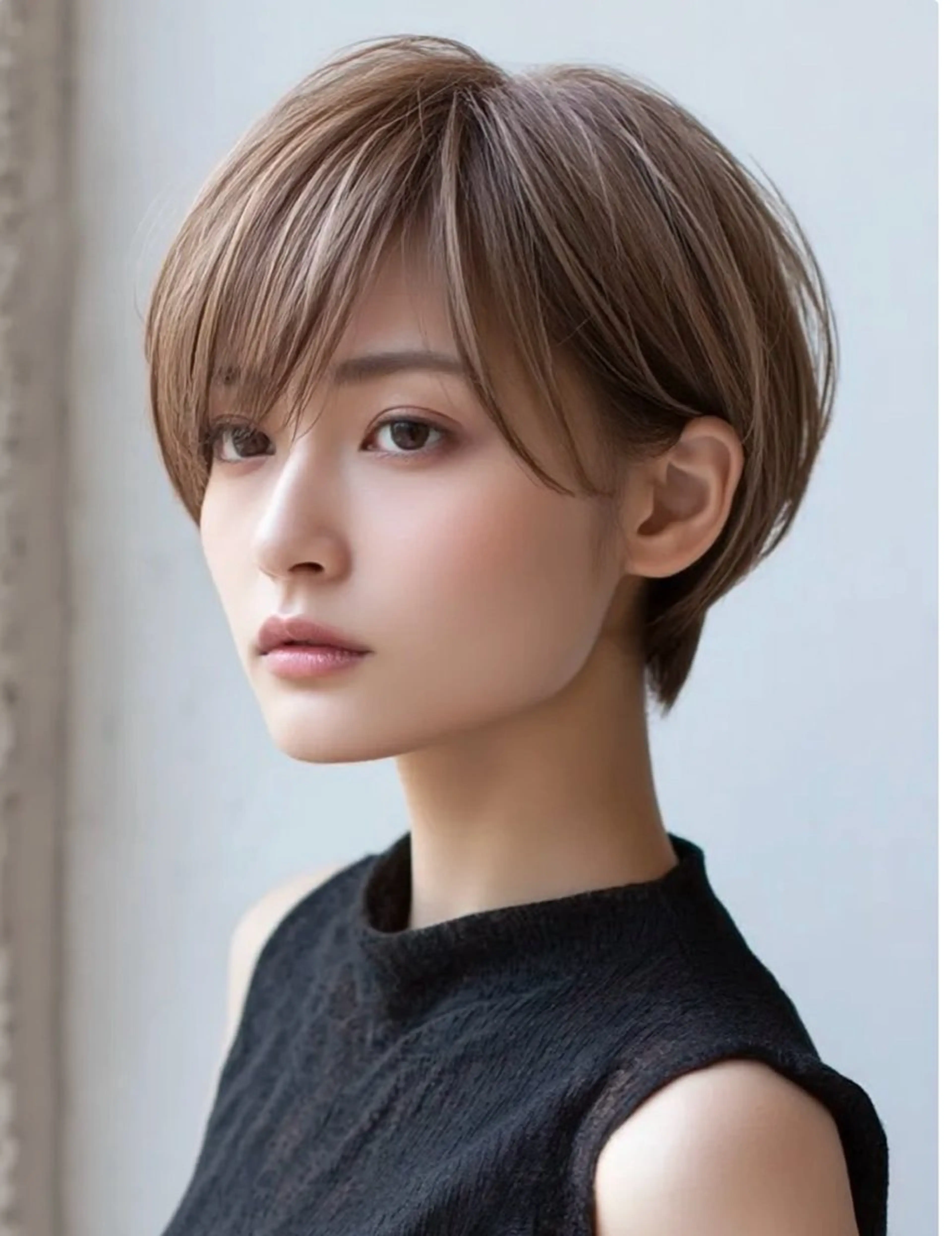 ショート カラー 北川大輔🌟 小顔レイヤーカットのヘアスタイル