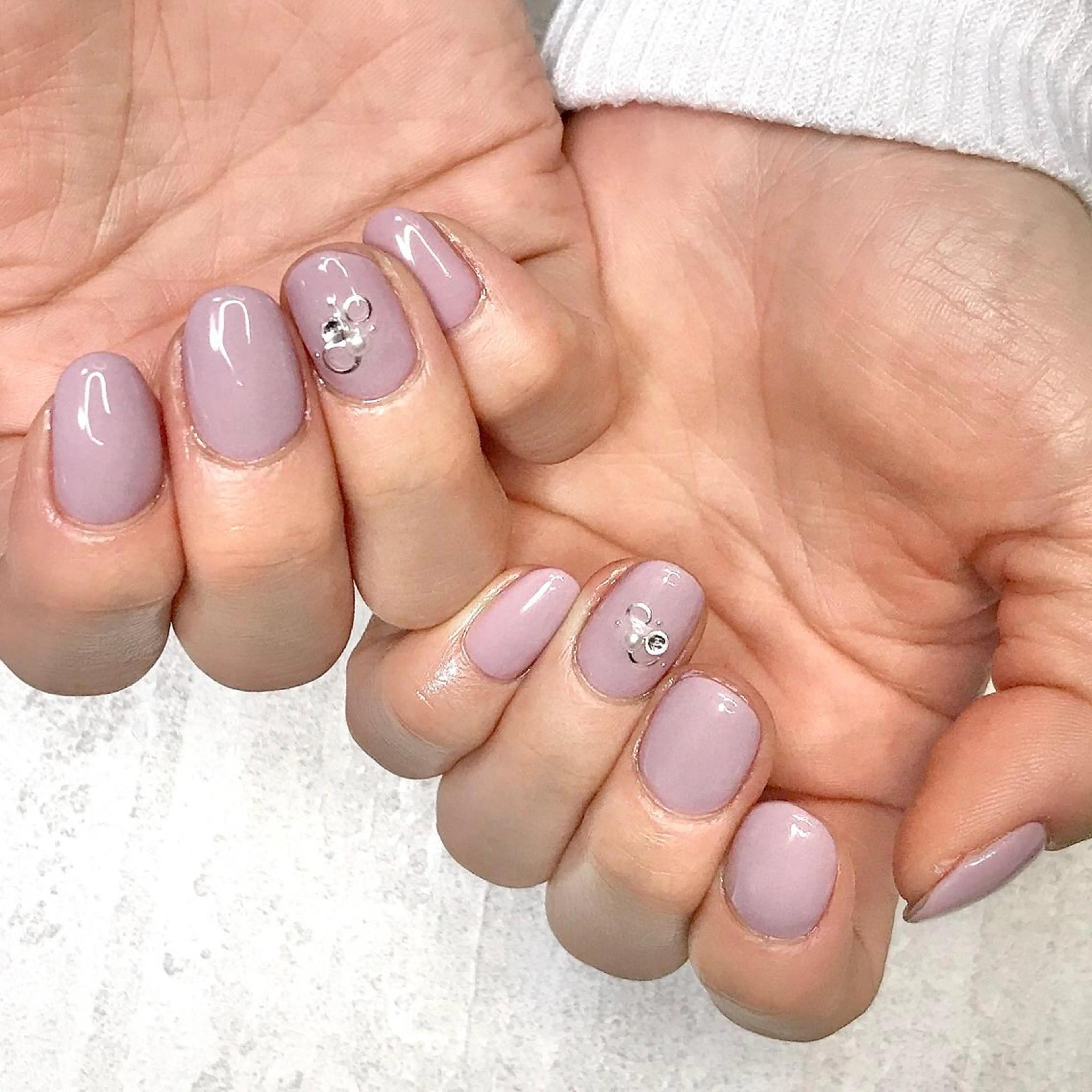 ネイル オフィスネイル ワンカラーネイル シンプルネイル ストーンネイル ステラ marikominoのネイルデザイン