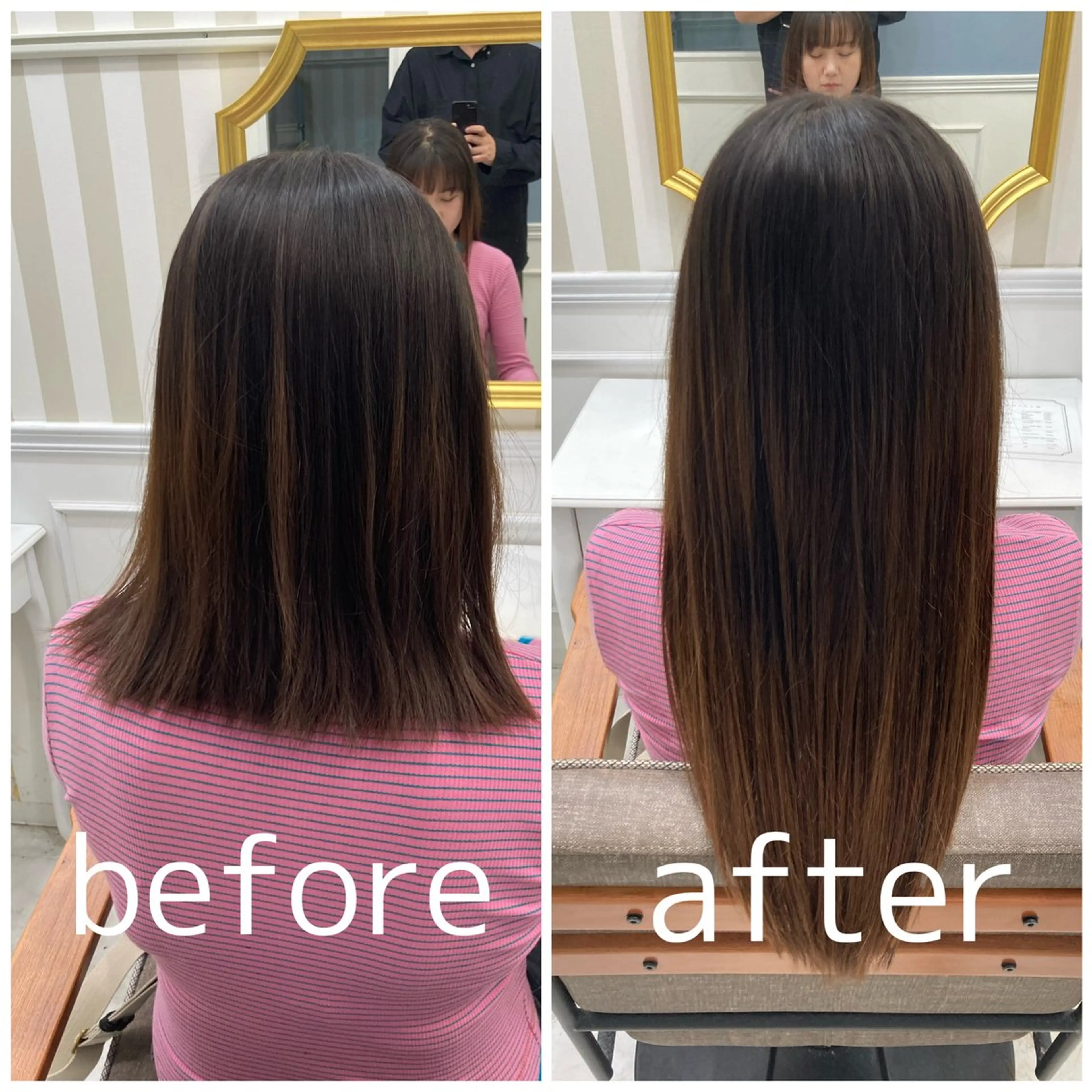 【長さ出しエクステ】✨ボブ、ミディアムからロングにしたい方限定です。シールエクステ60本🌈の写真