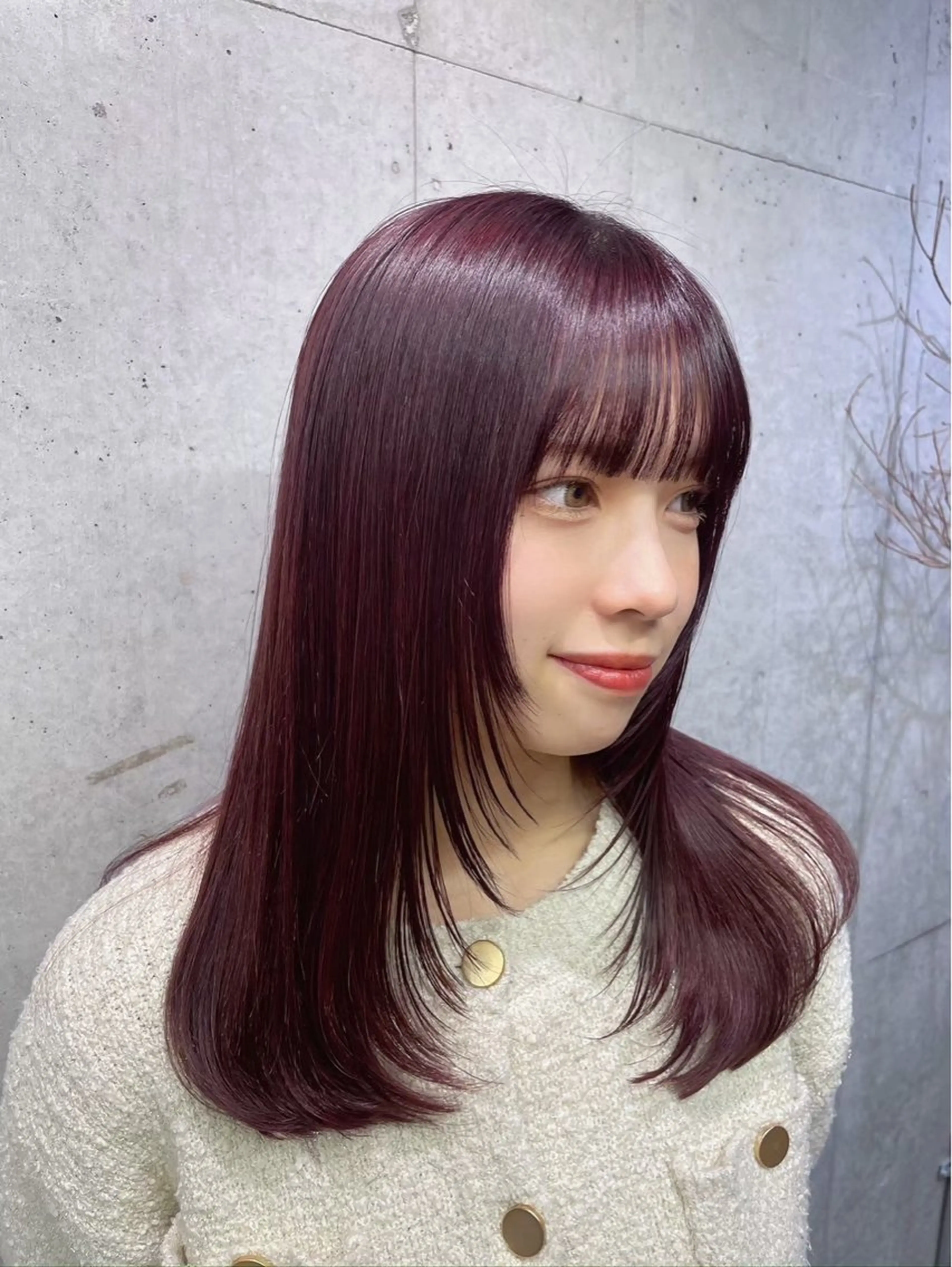セミロング カラー ヘアカラー トリートメント 透明感/艶カラー/ 暖色/ゆな🫧のヘアスタイル
