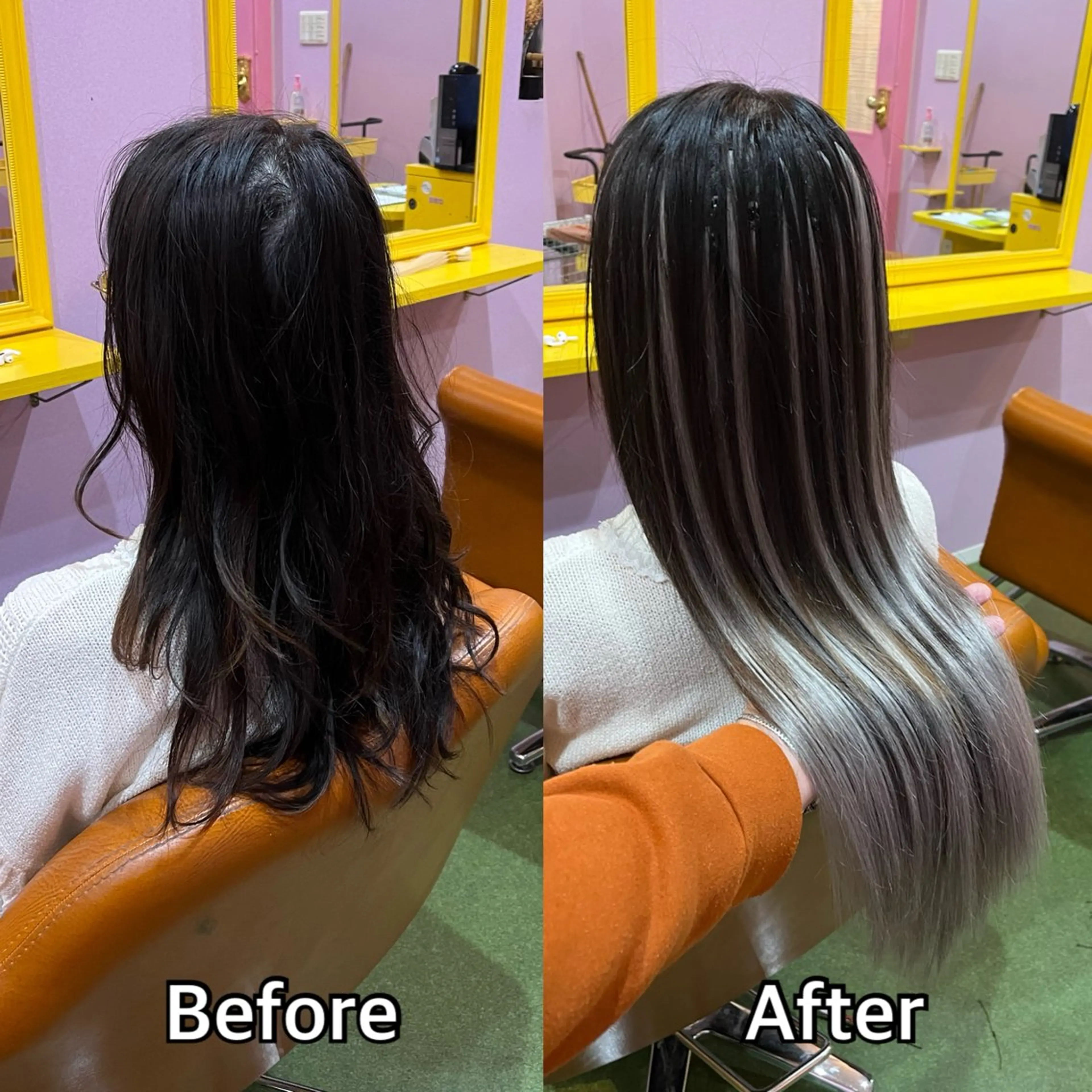 ロング シール＋ちび編み込み エクステ梅田🐨のヘアスタイル