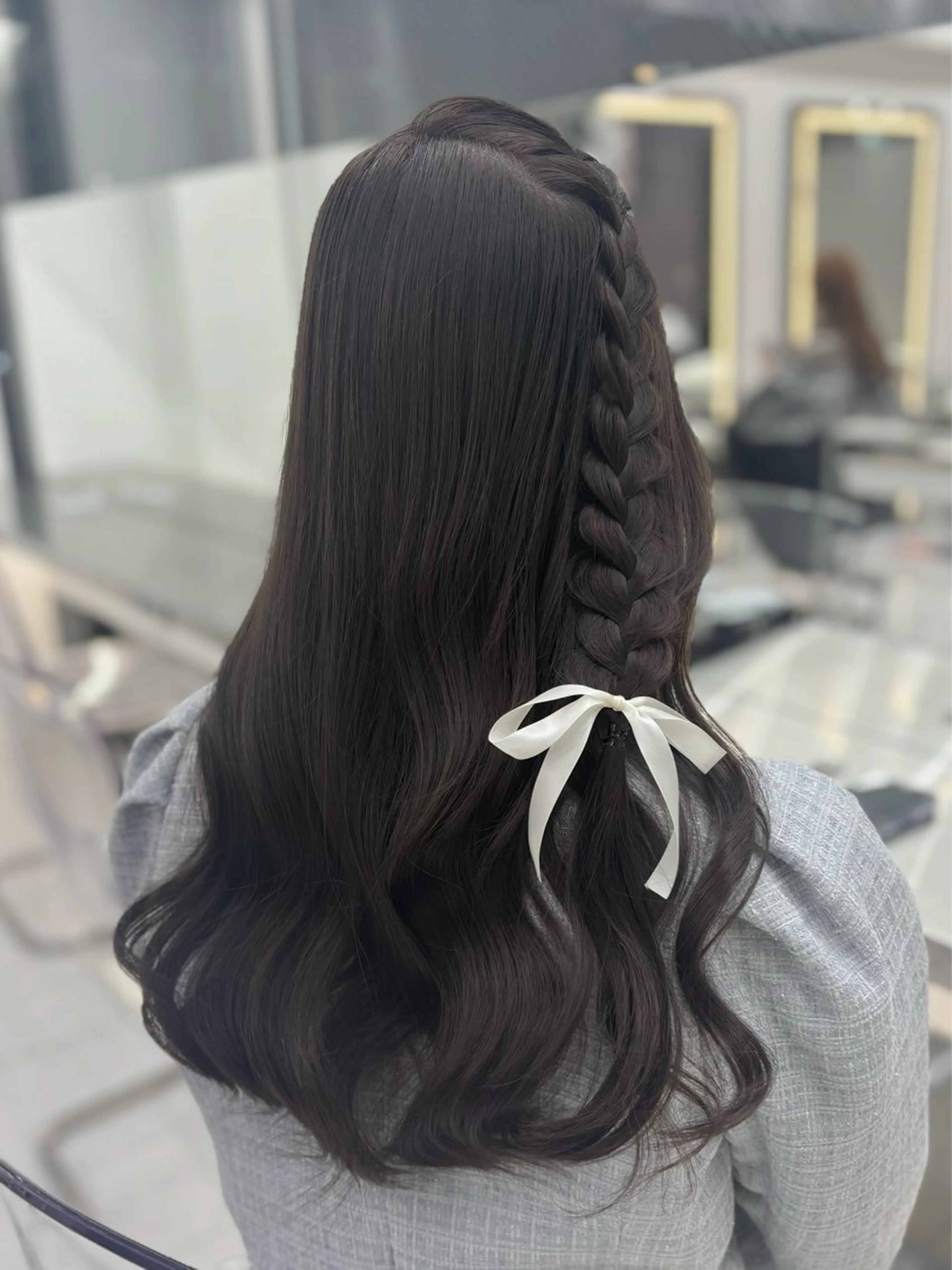 ロング カラー ヘアカラー トリートメント 新宿/韓国ヘア 中明度カラー/かやのヘアスタイル