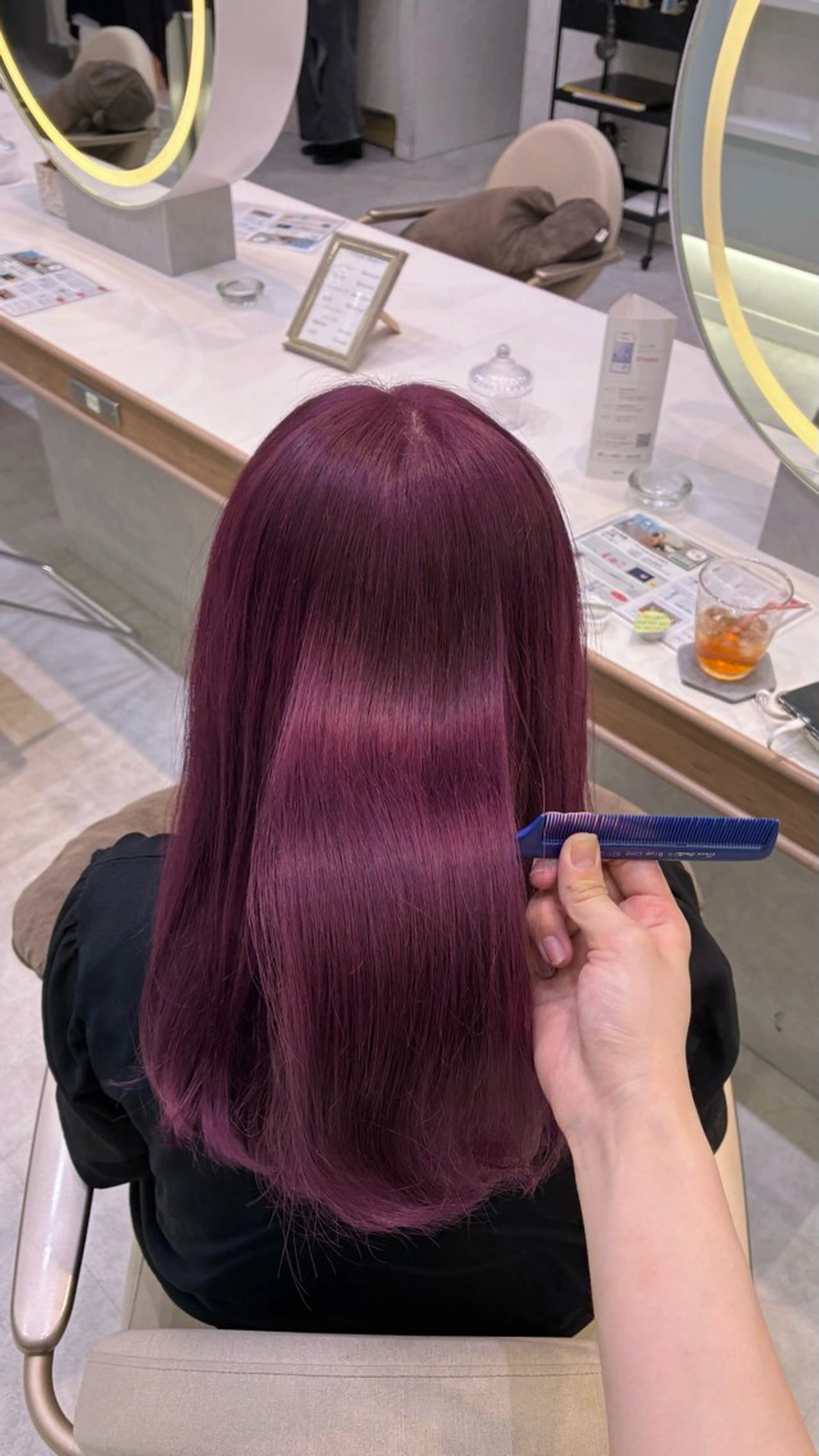 セミロング ヘアカラー トリートメント ハイトーン/韓国ヘア senaのヘアスタイル