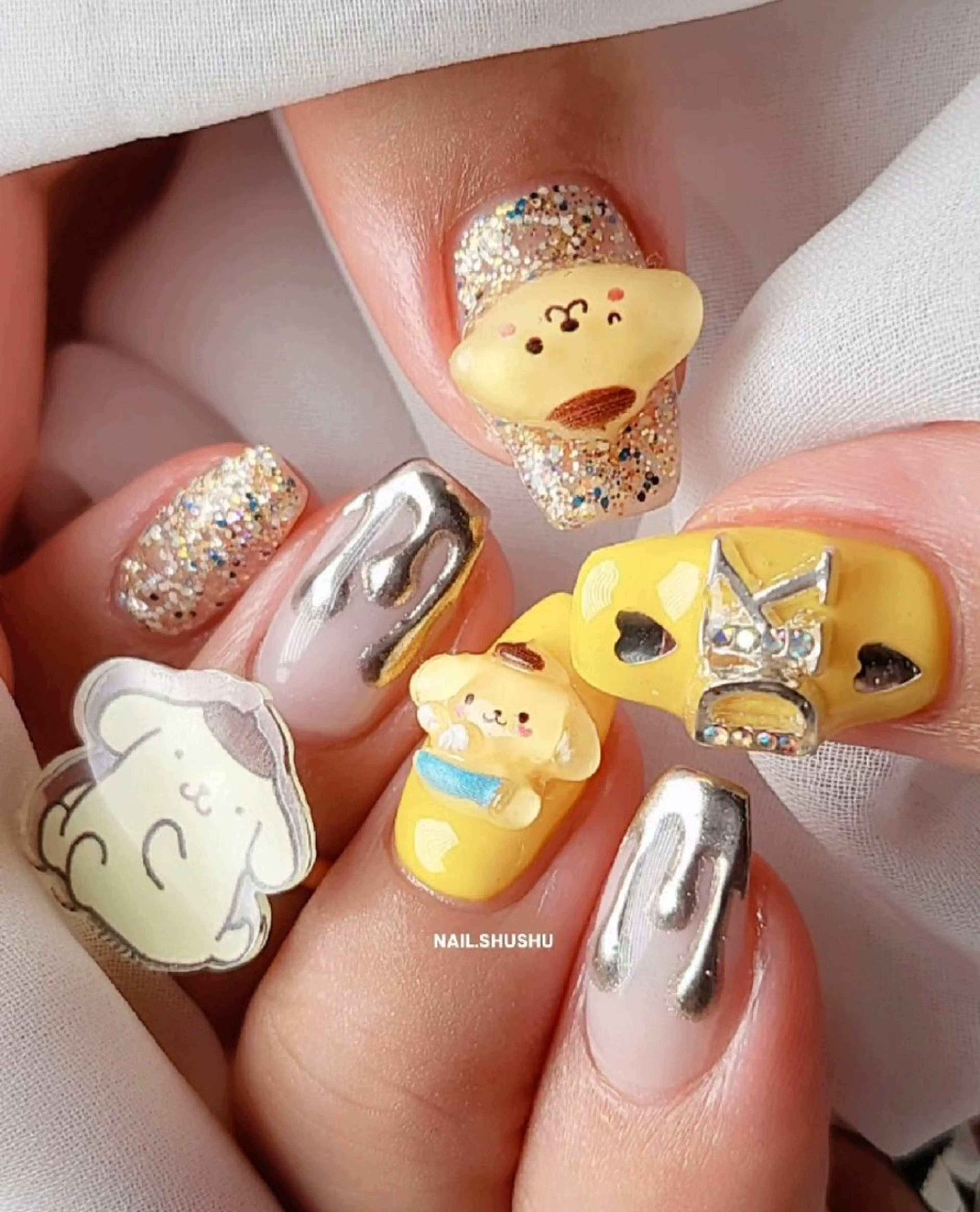 ネイル 持ち込み ニュアンスネイル ワンカラーネイル シンプルネイル 3dパーツ/流行り 👧shushu❤️のネイルデザイン