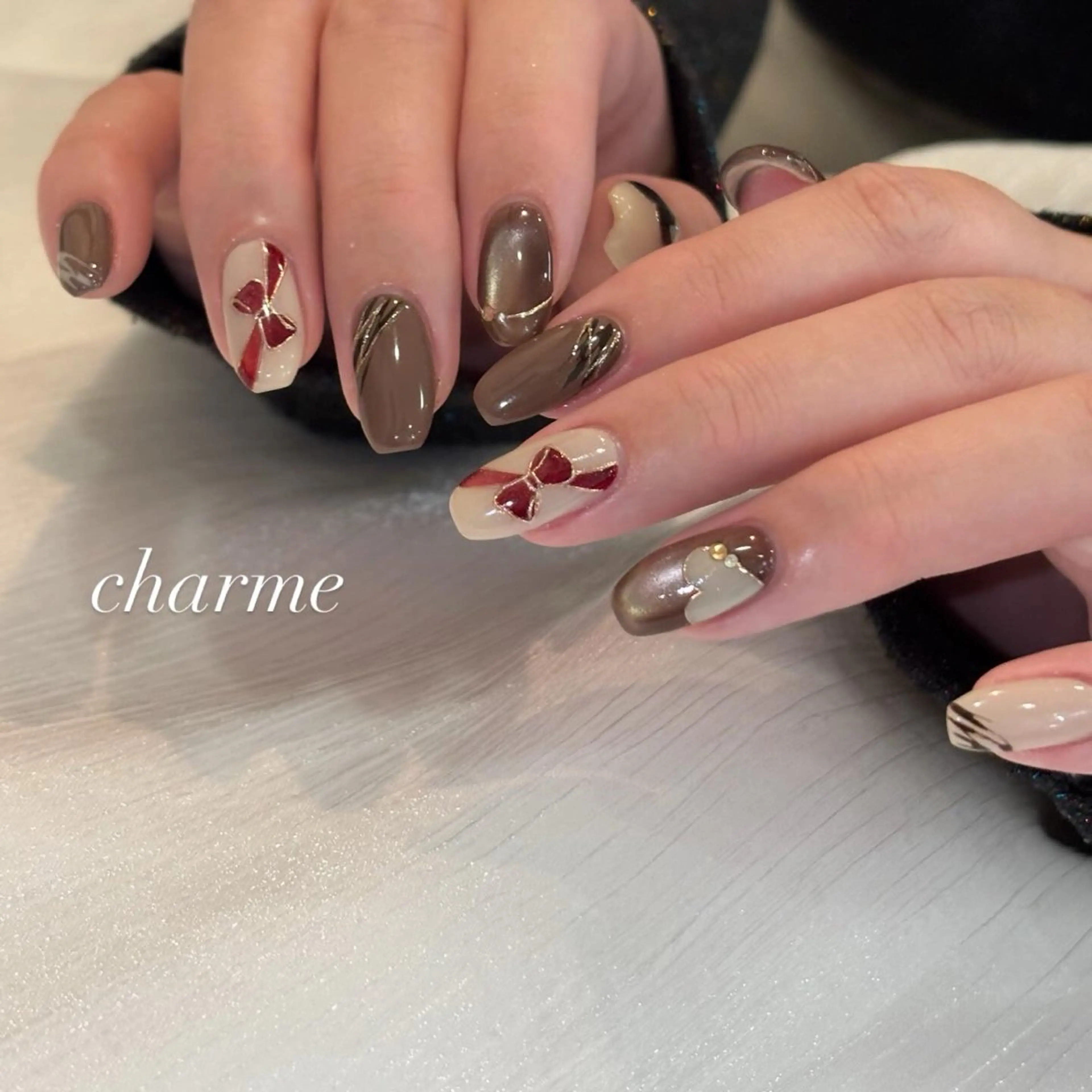 ネイル 持ち込み ハンドネイル charme nailのネイルデザイン