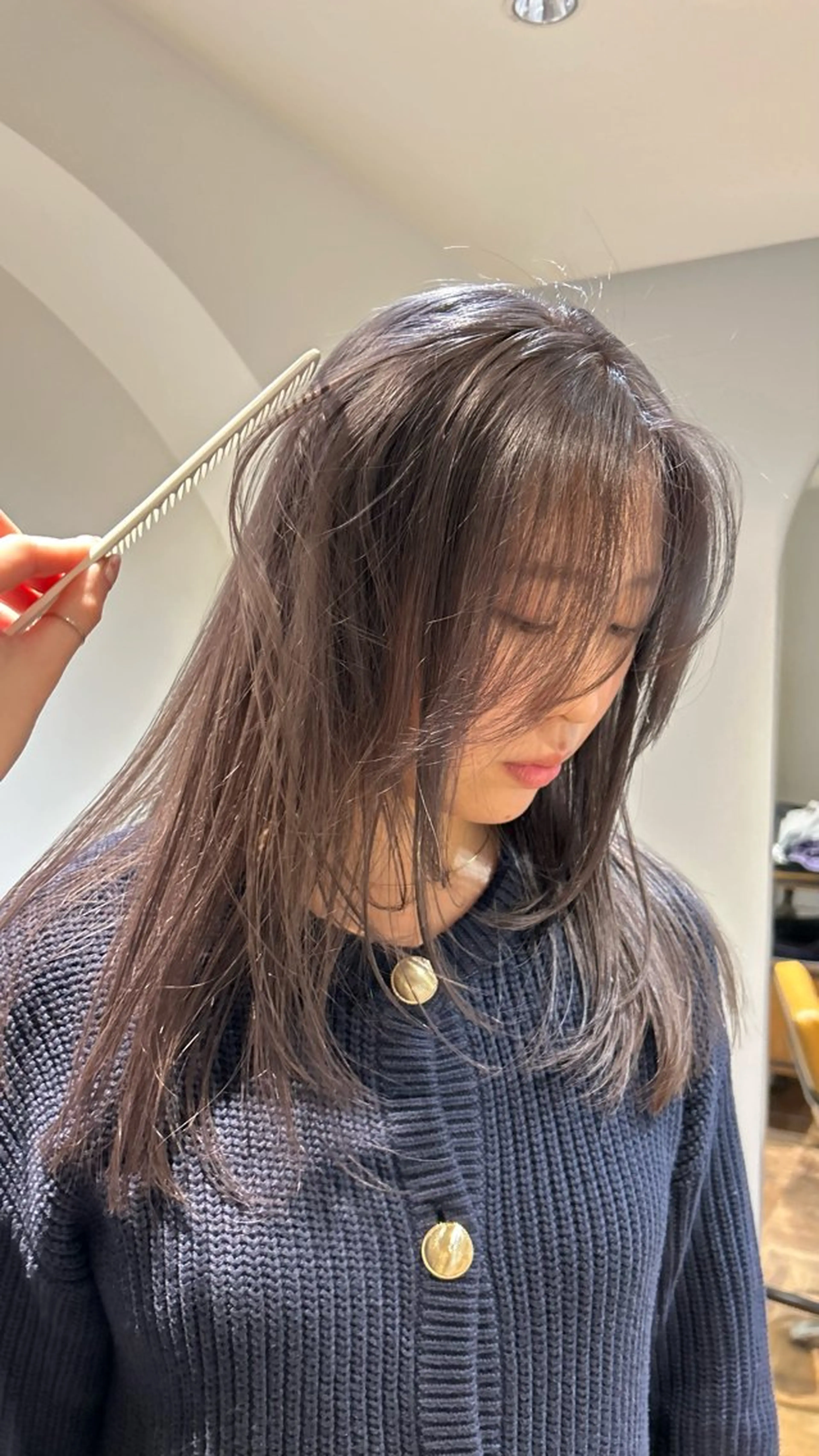 セミロング カラー じゅわっと暖色カラー 🍊Moemiのヘアスタイル