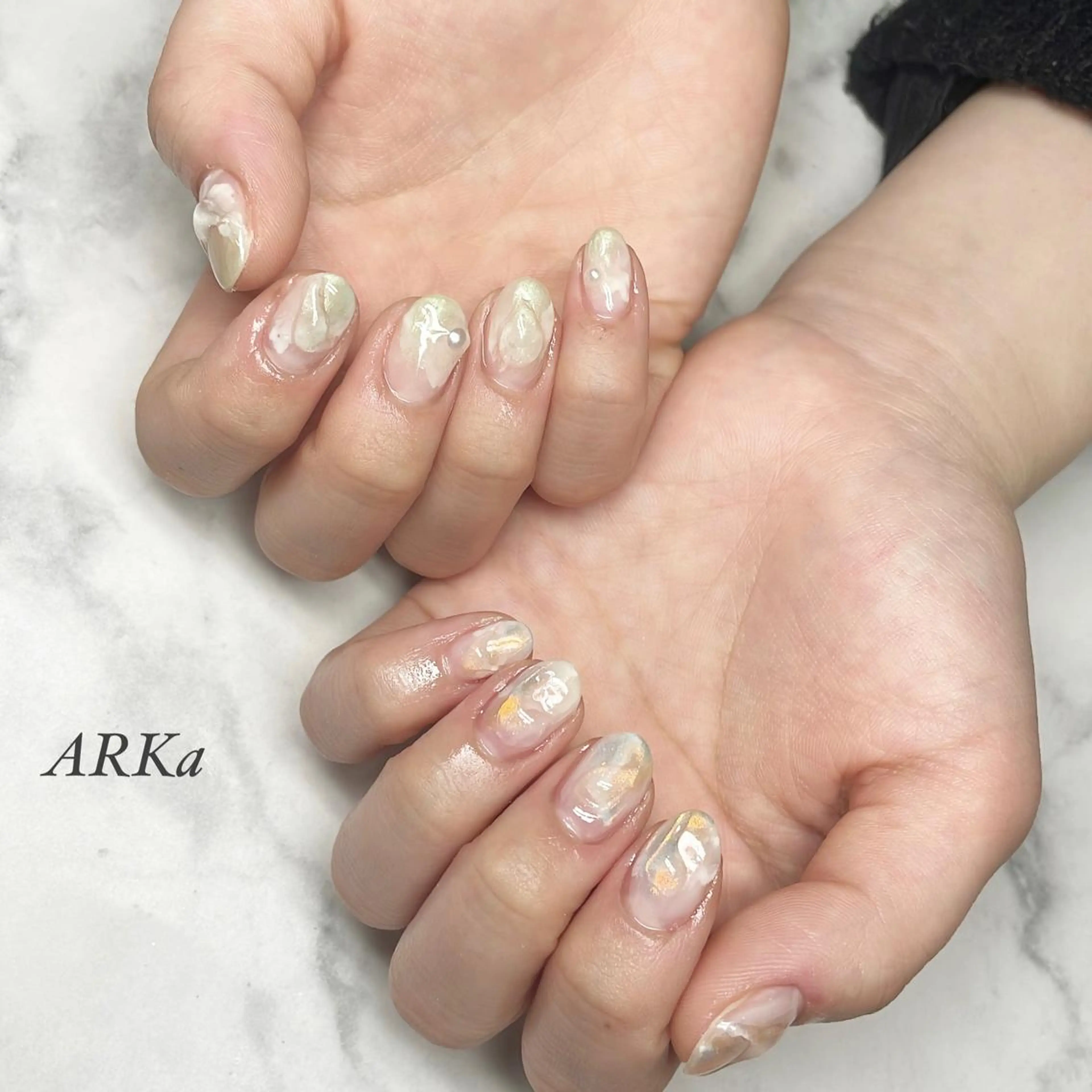 ネイル ミラーネイル ハンドネイル ARKα Nishiのネイルデザイン