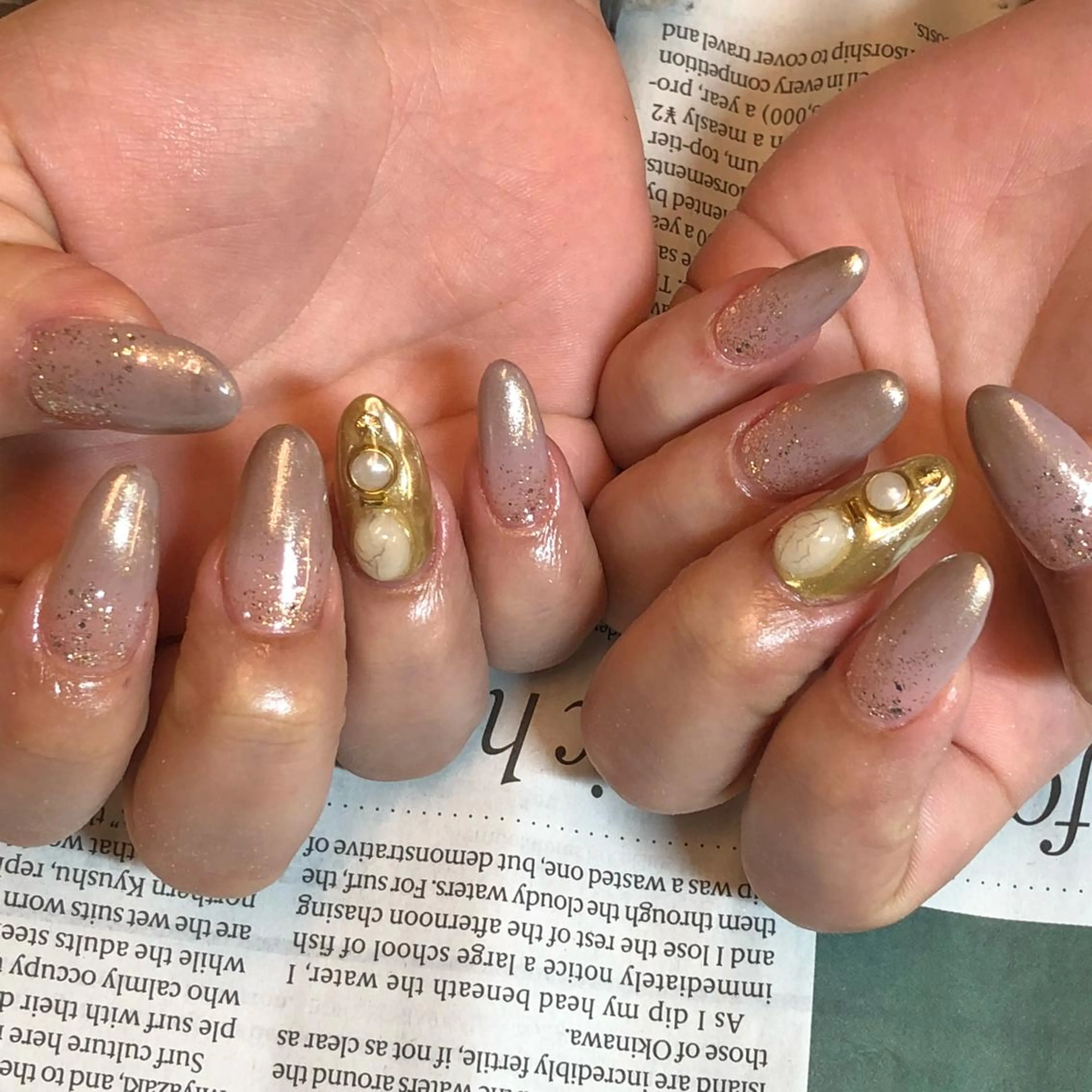 ネイル グラデーション ミラーネイル スカルプネイル KIREIE NAILSのネイルデザイン