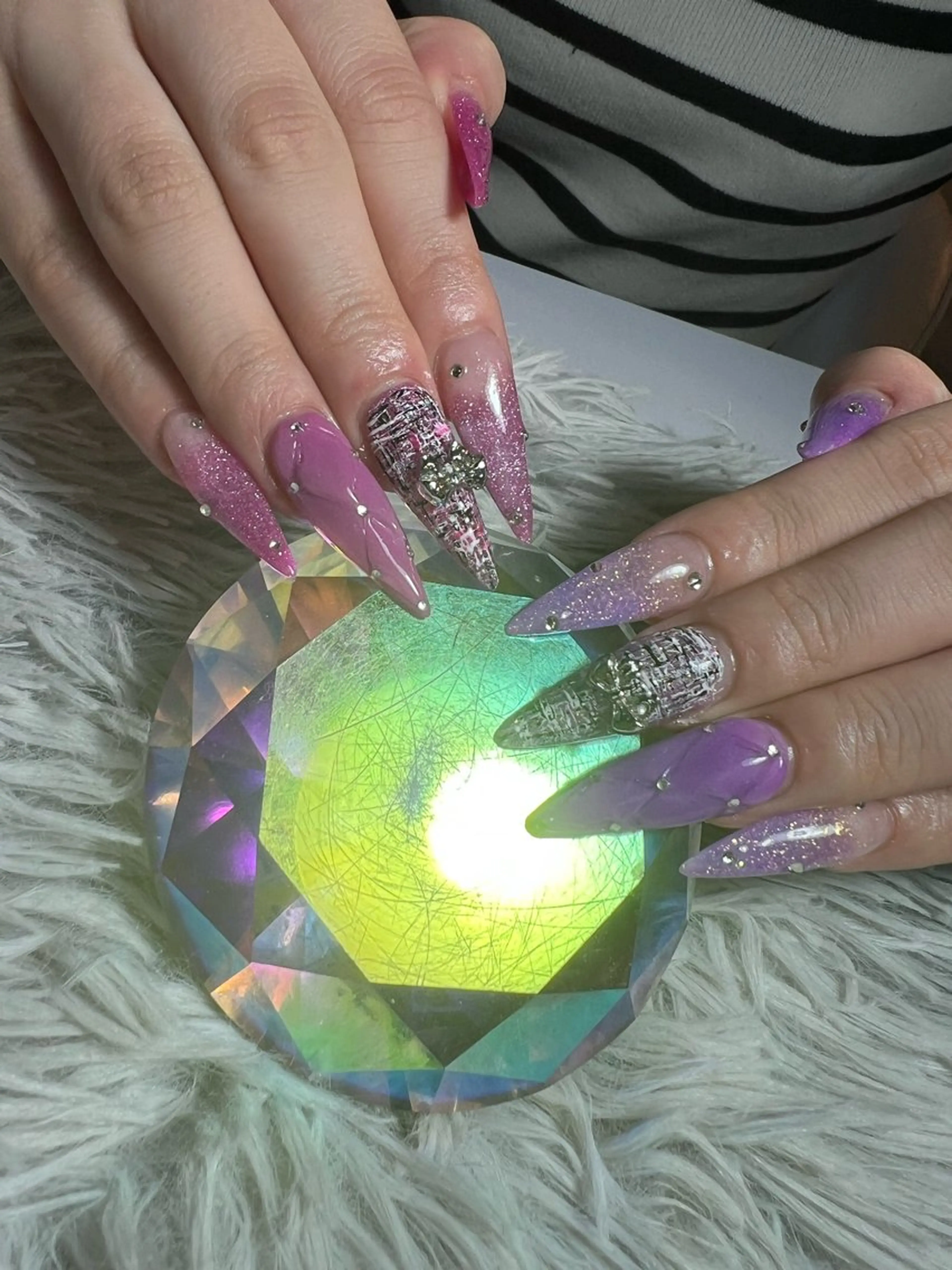 ネイル スカルプネイル ツイードネイル ハンドネイル シェヌネイル JURAのネイルデザイン