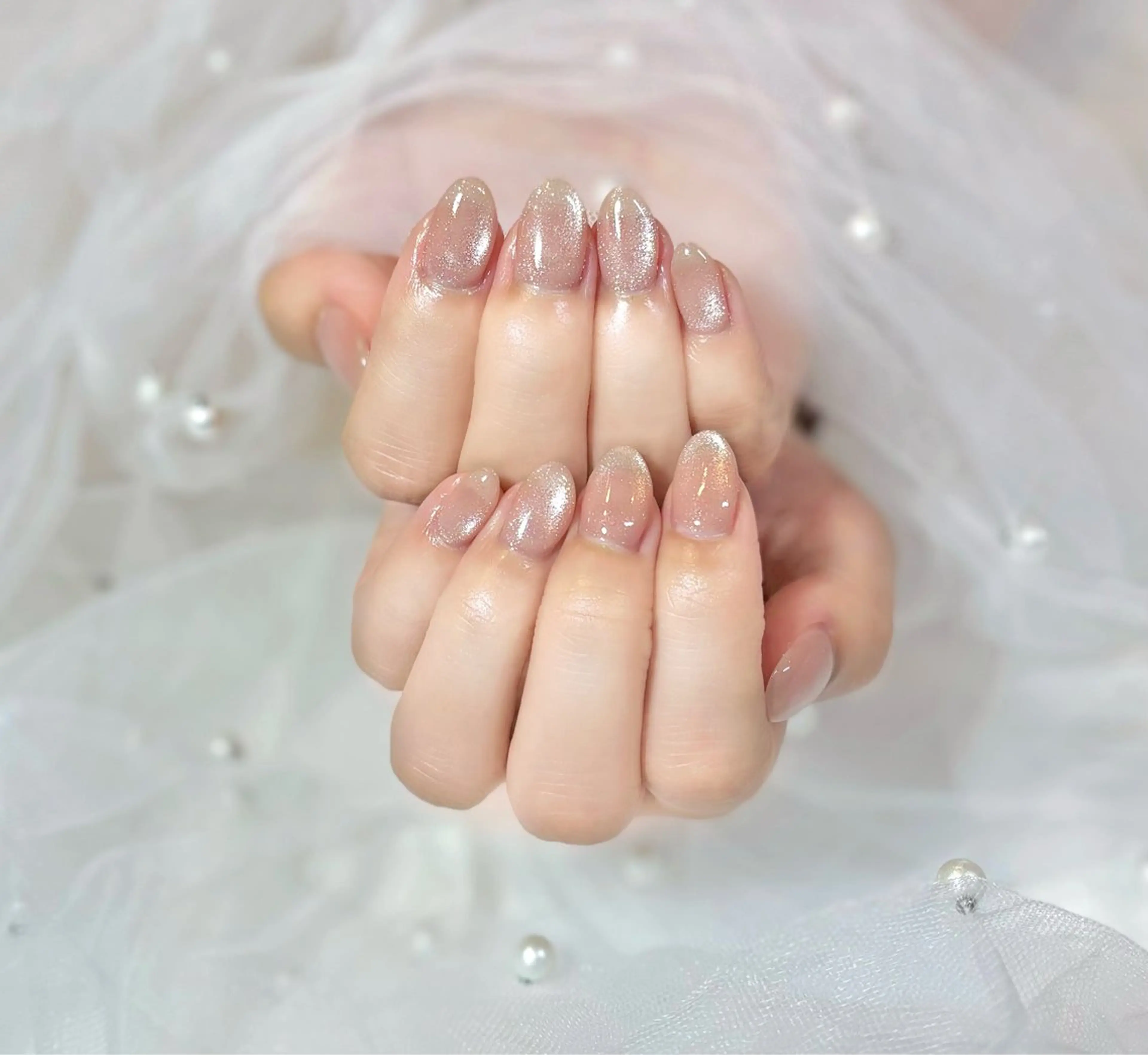 ネイル フレンチネイル ガーリー 韓国ネイル マグネットネイル ワンカラーネイル 【chatnoir】 MIYUのネイルデザイン