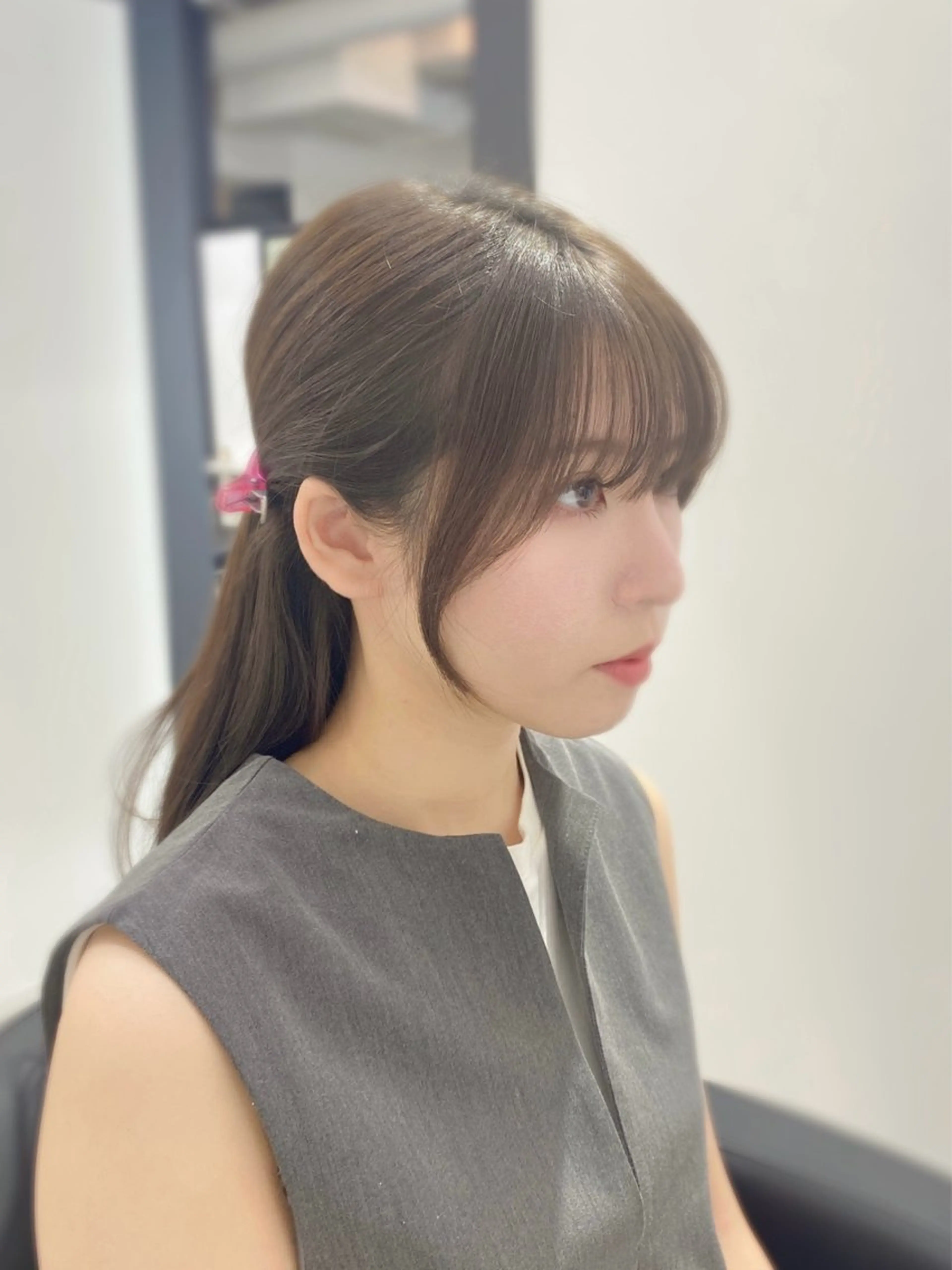 セミロング 小顔カット カット YUZU🎀顔まわり ×レイヤーカットのヘアスタイル