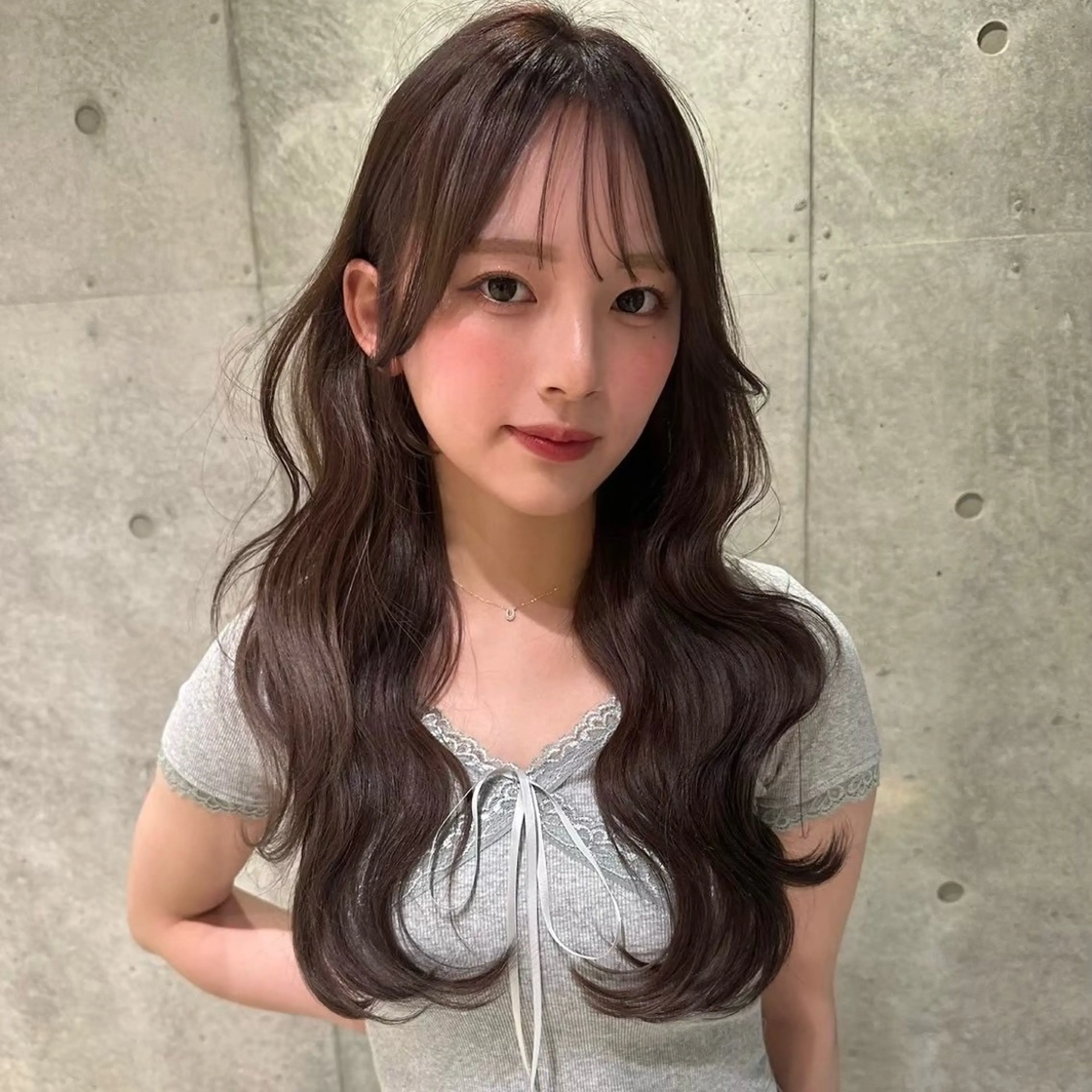 セミロング ヘアカラー トリートメント 透明感カラー/ りおのヘアスタイル