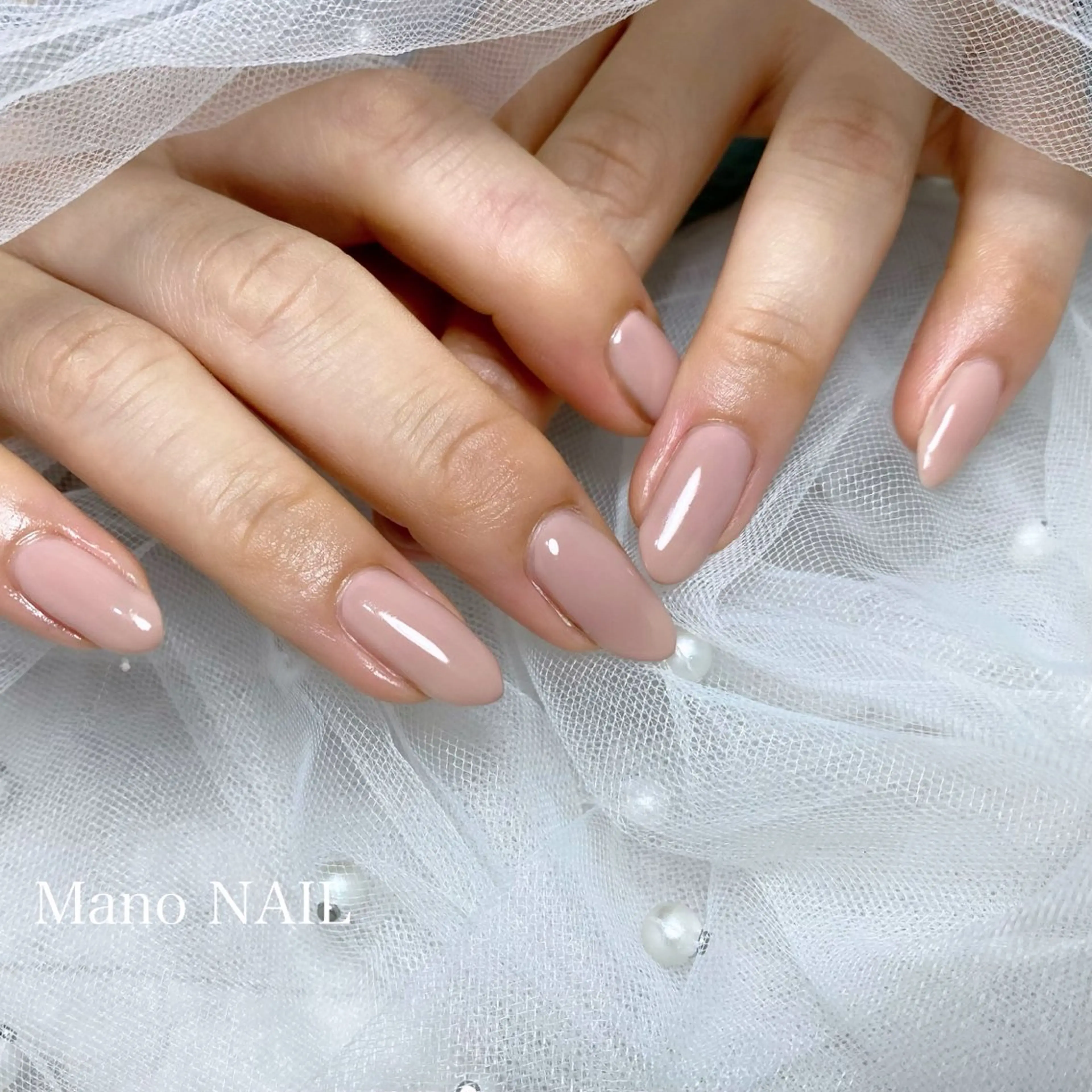 ネイル ピンク ピンクベージュ ハンドネイル Mano NAILのネイルデザイン