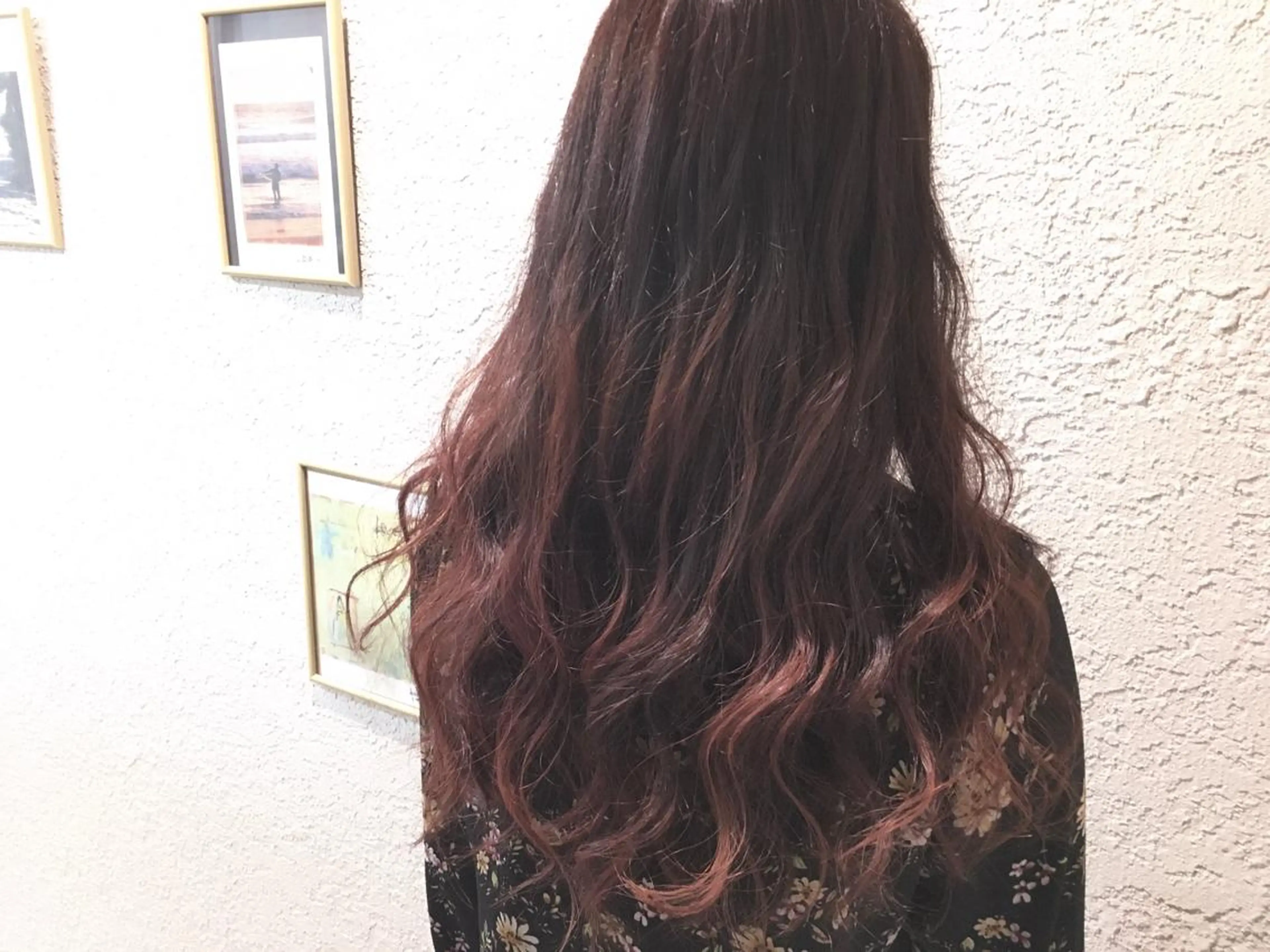 ロング カラー カシス グラデーションカラー ピンクカラー てんま さやかのヘアスタイル