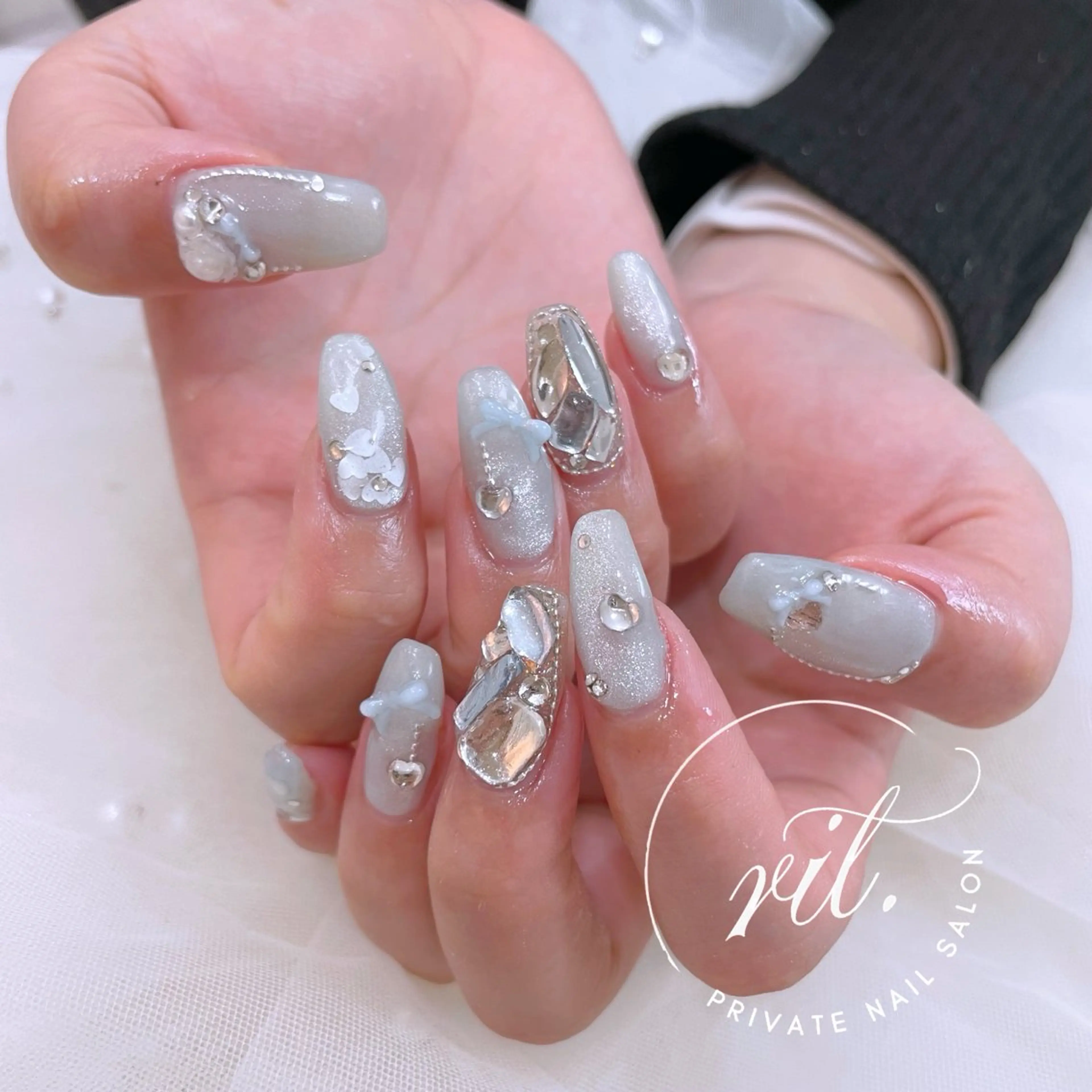 ネイル 韓国ネイル マグネットネイル ワンホンネイル ハンドネイル rit. _リットのネイルデザイン